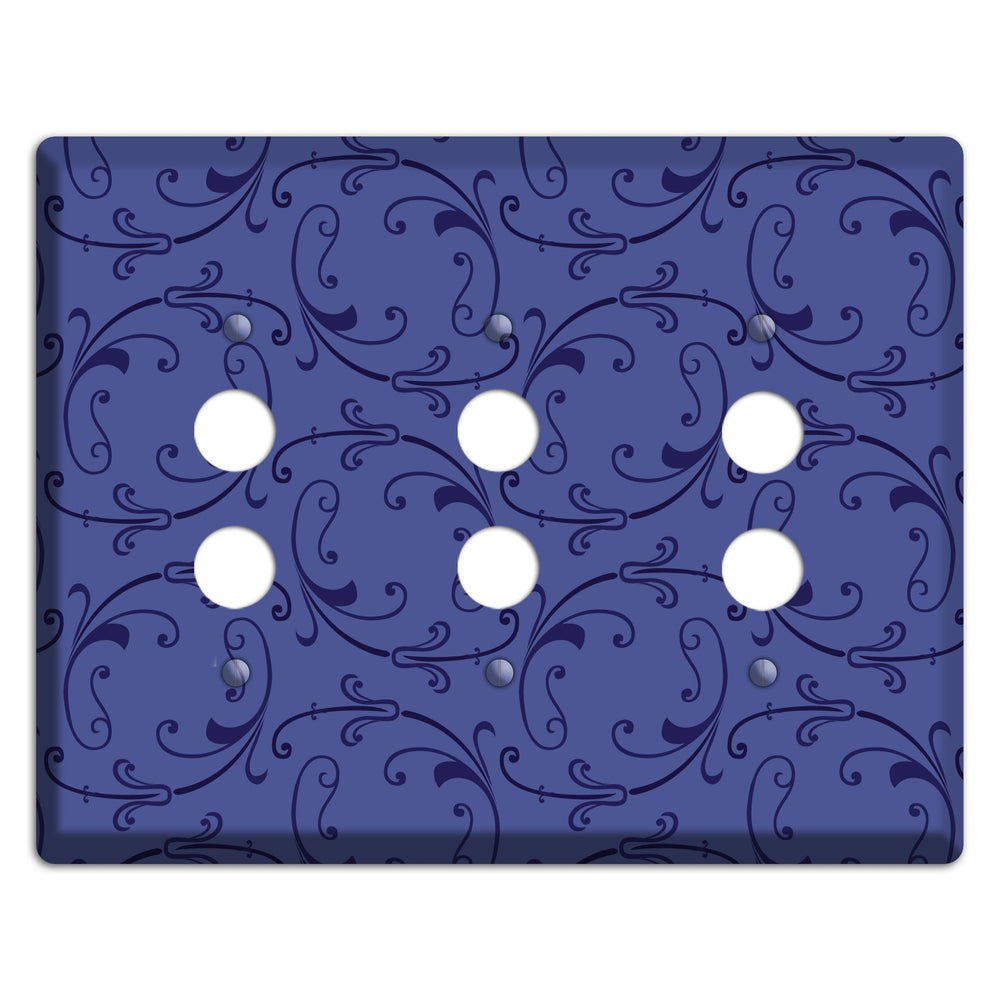 Green and Brown Argyle 3 Pushbutton Wallplate