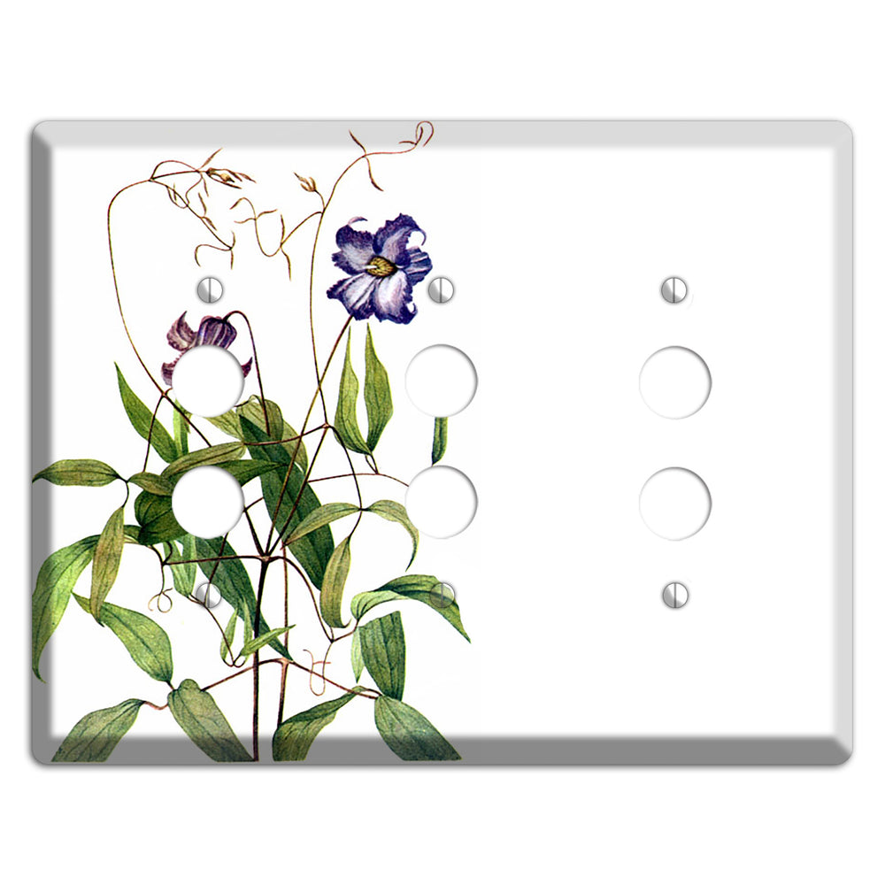 Clematis Crispa 3 Pushbutton Wallplate
