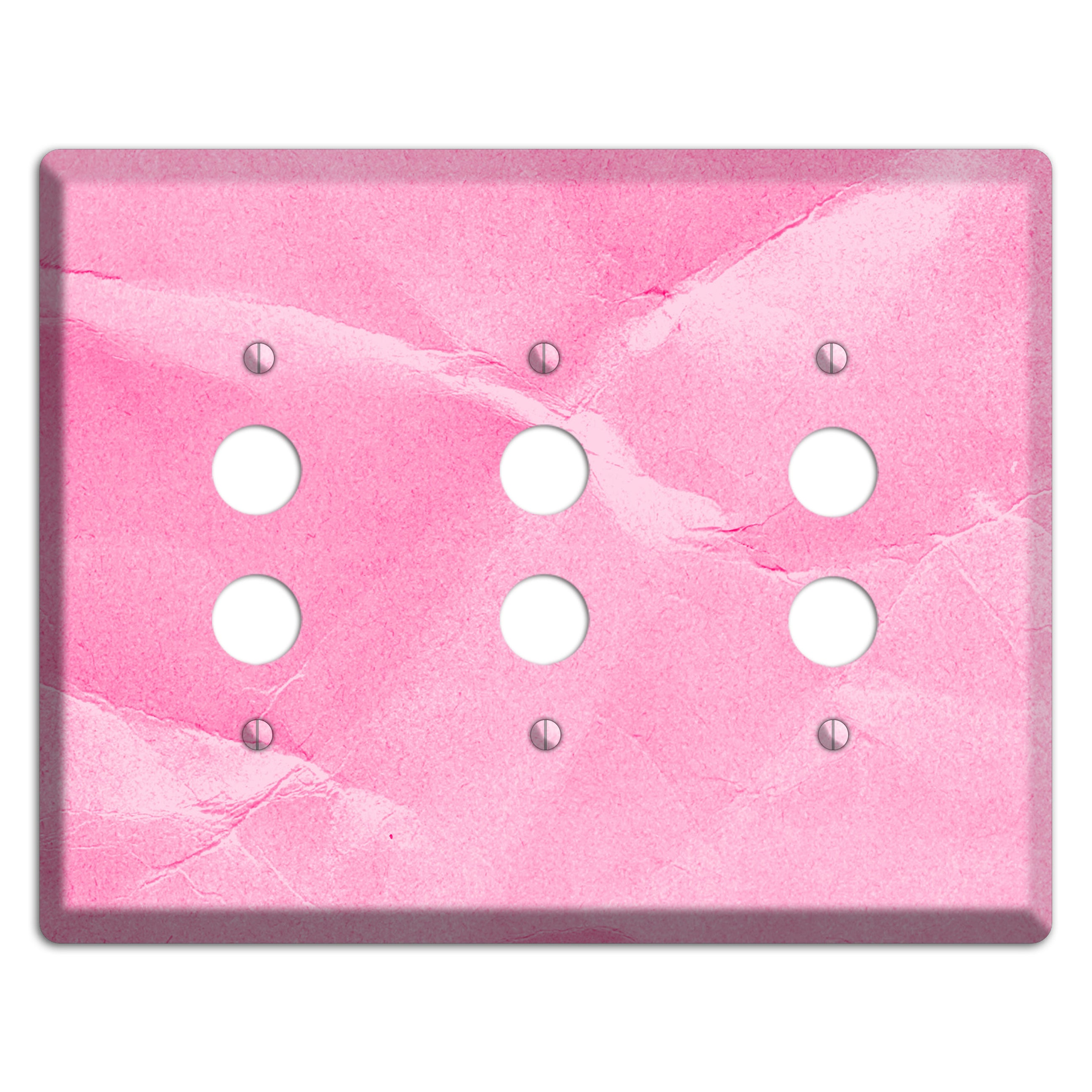 Carnation Pink Texture 3 Pushbutton Wallplate
