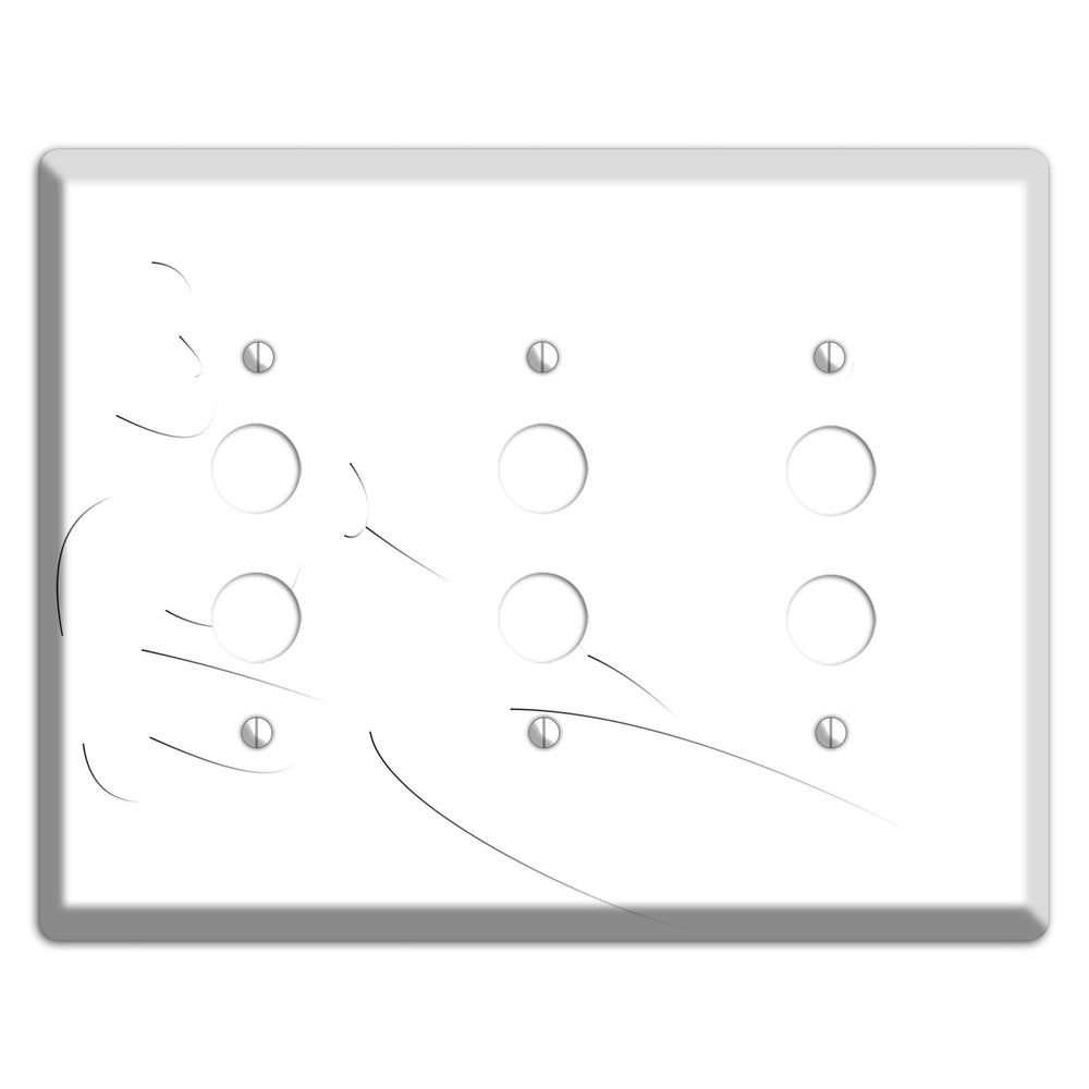 Abstrract Nude Figure 3 Pushbutton Wallplate