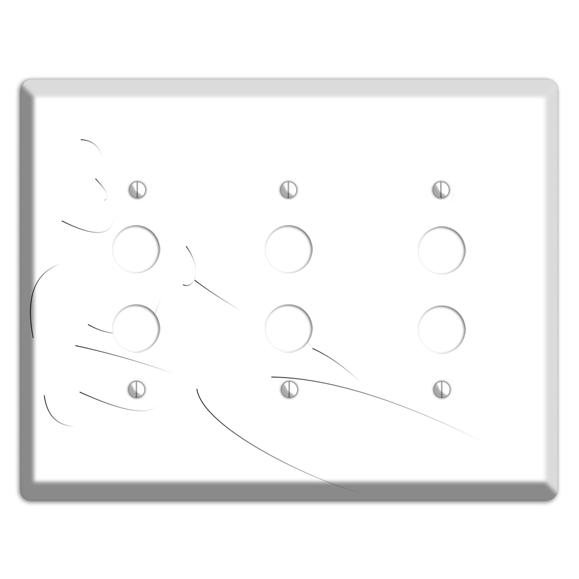 Abstrract Nude Figure 3 Pushbutton Wallplate