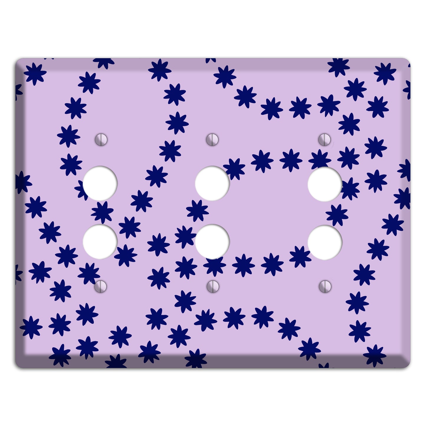 Lavender with Purple Constellation 3 Pushbutton Wallplate