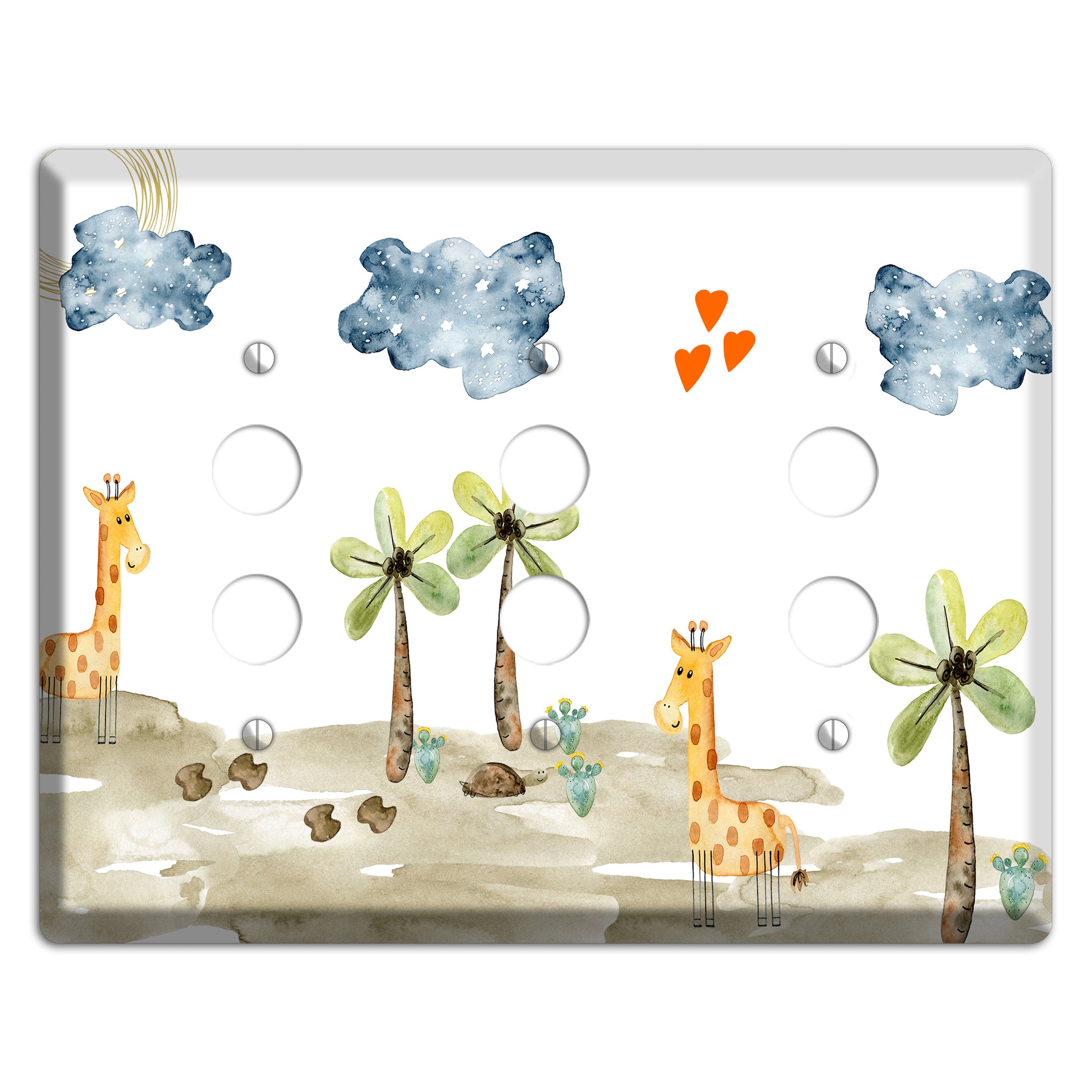 Giraffe 3 Pushbutton Wallplate