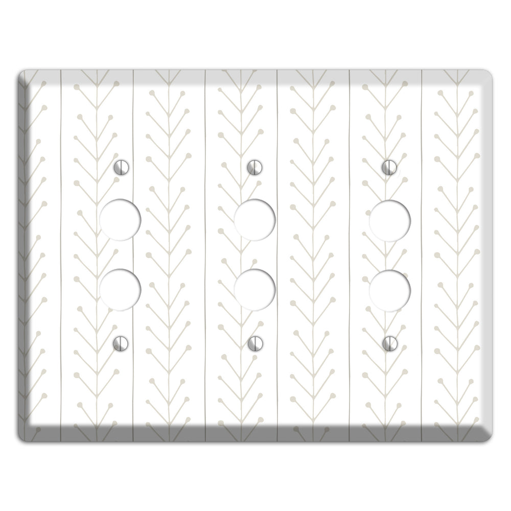 Simple Scandanavian Style F 3 Pushbutton Wallplate