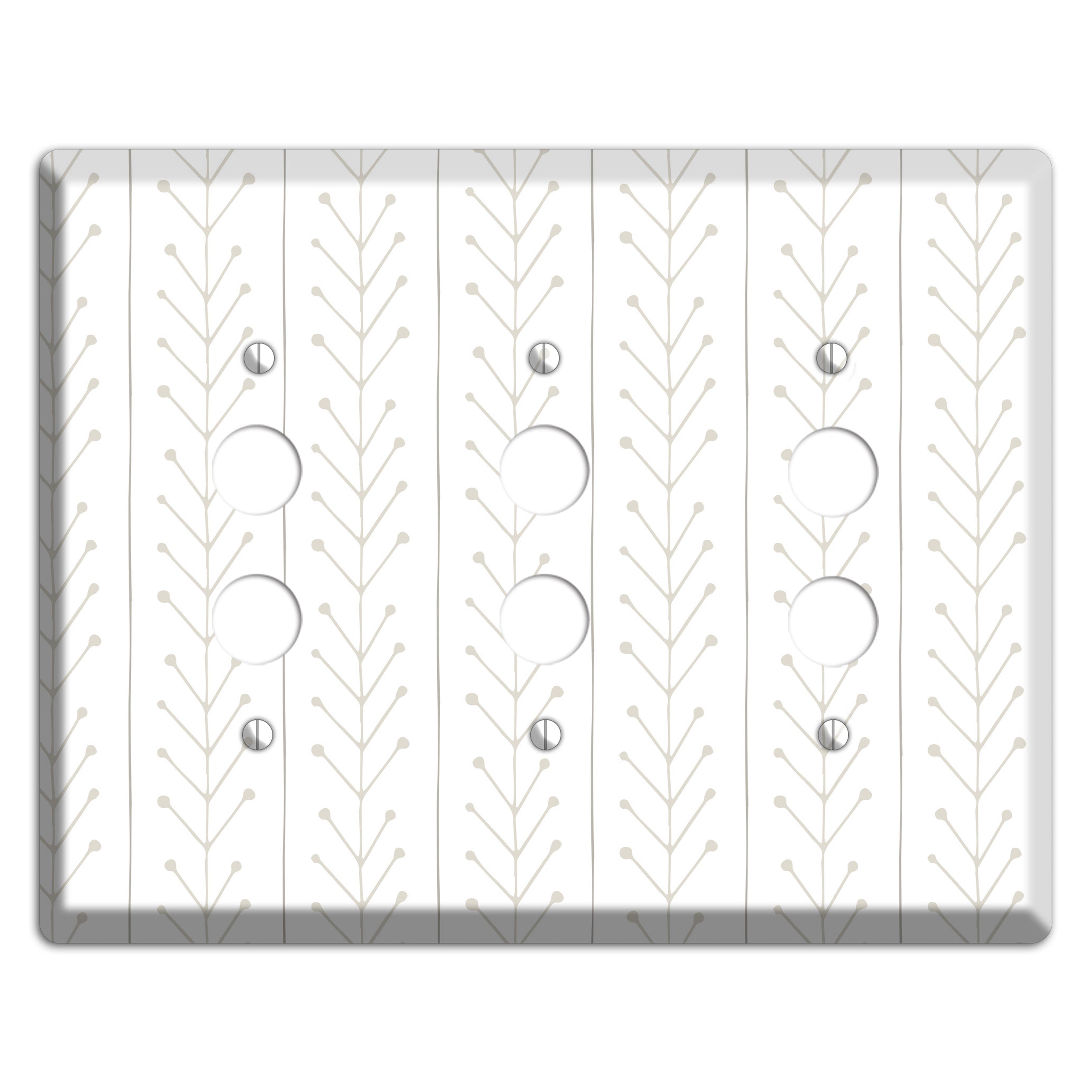Simple Scandanavian Style F 3 Pushbutton Wallplate