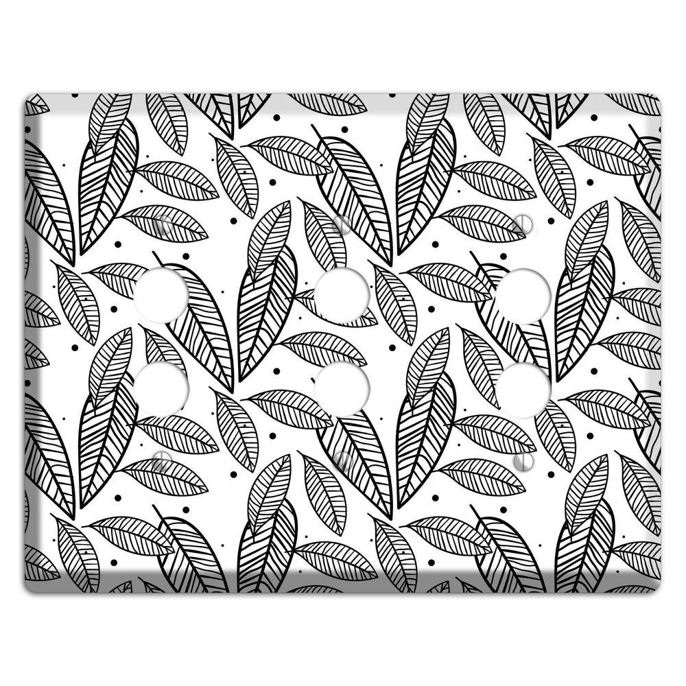 Leaves Style H 3 Pushbutton Wallplate