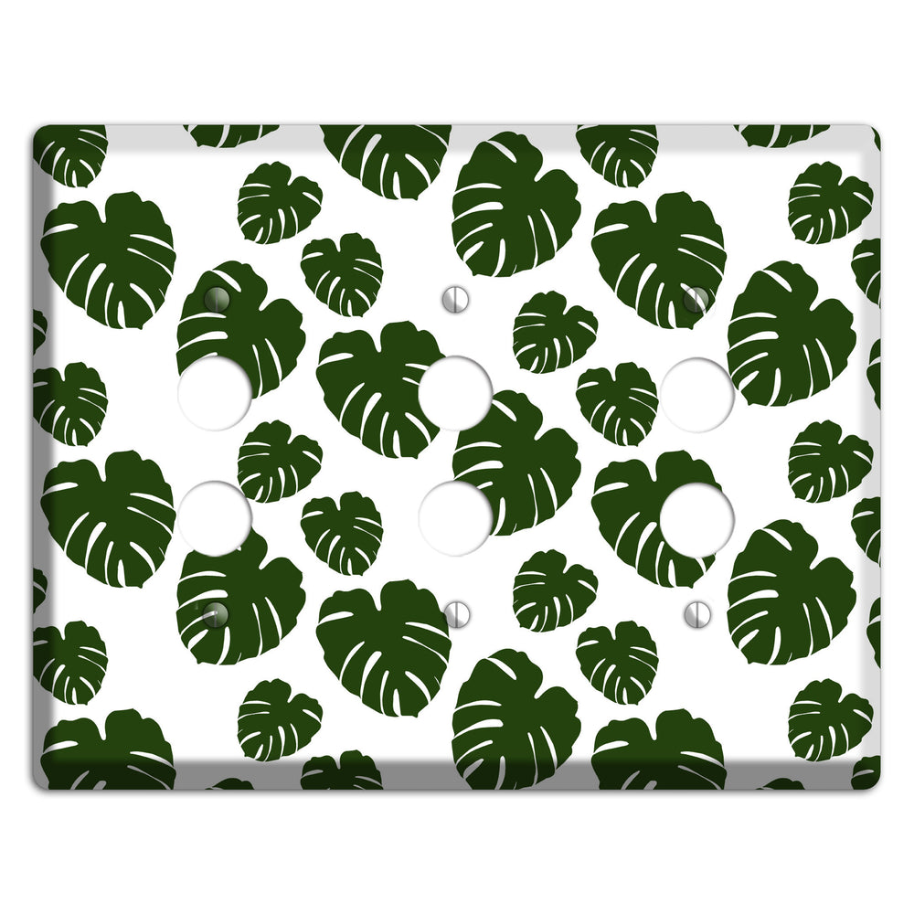 Leaves Style JJ 3 Pushbutton Wallplate