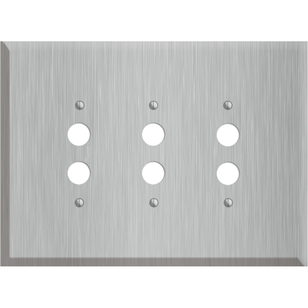 Oversized Discontinued Stainless Steel 3 Pushbutton Wallplate