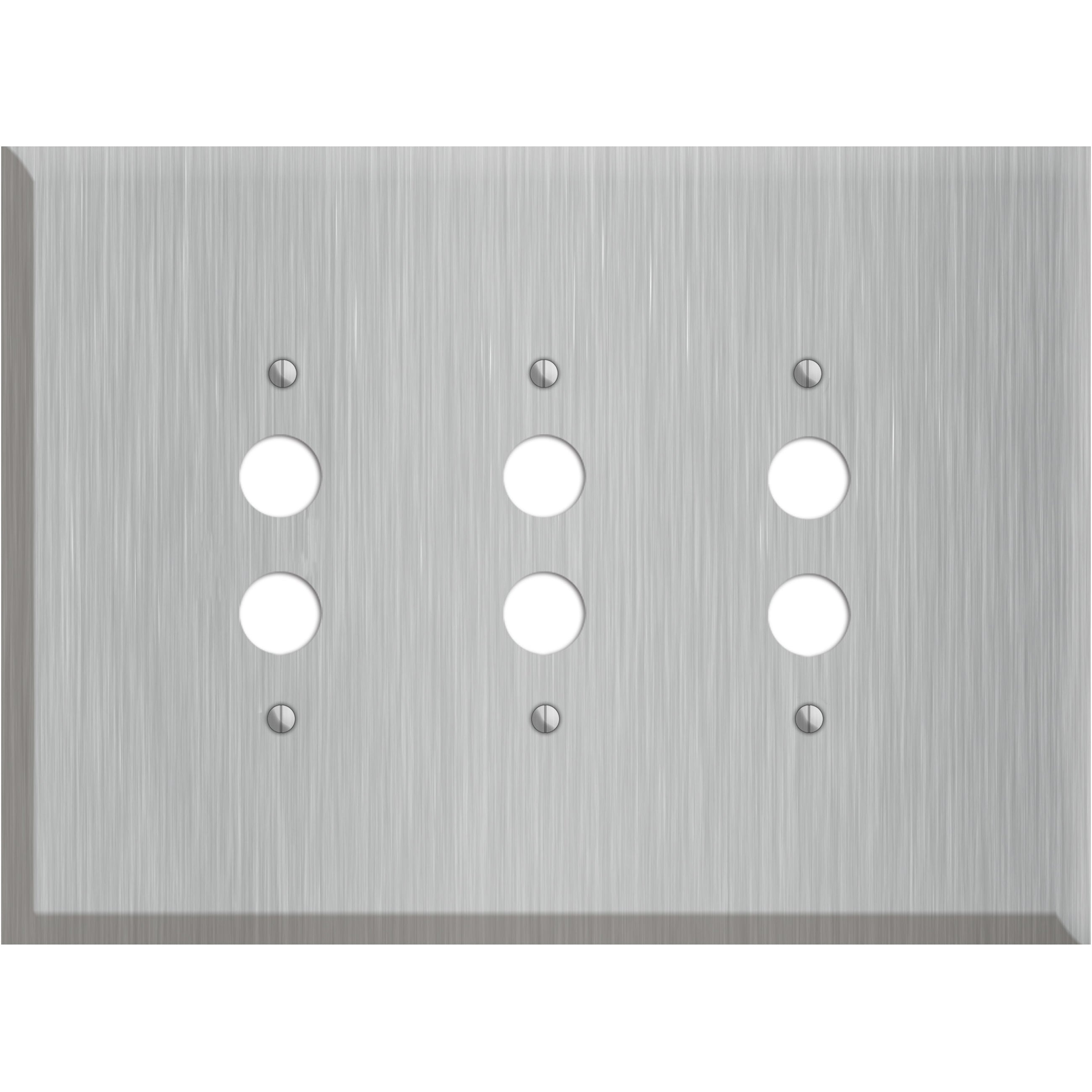 Oversized Discontinued Stainless Steel 3 Pushbutton Wallplate