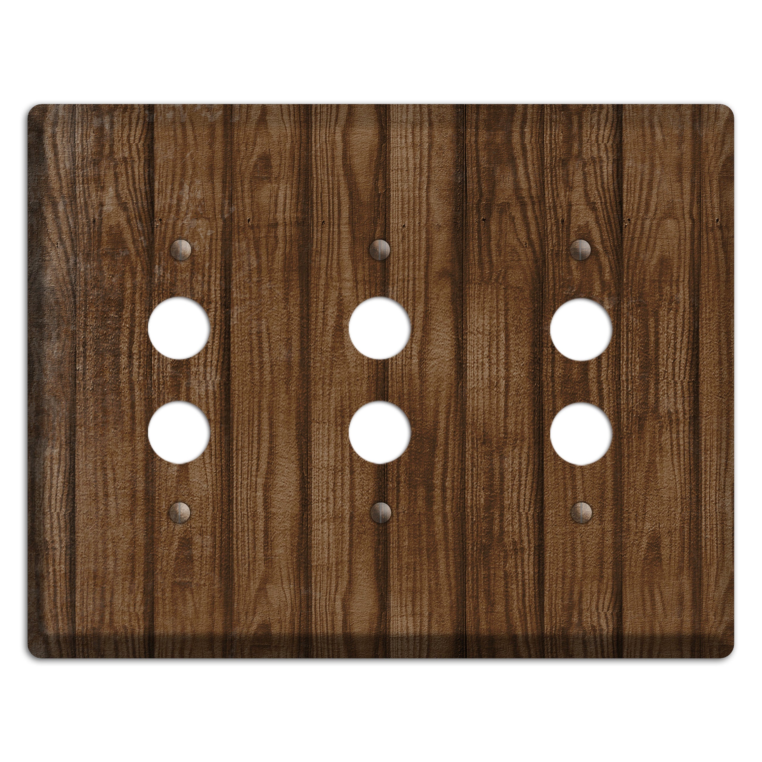 Spice Weathered Wood 3 Pushbutton Wallplate