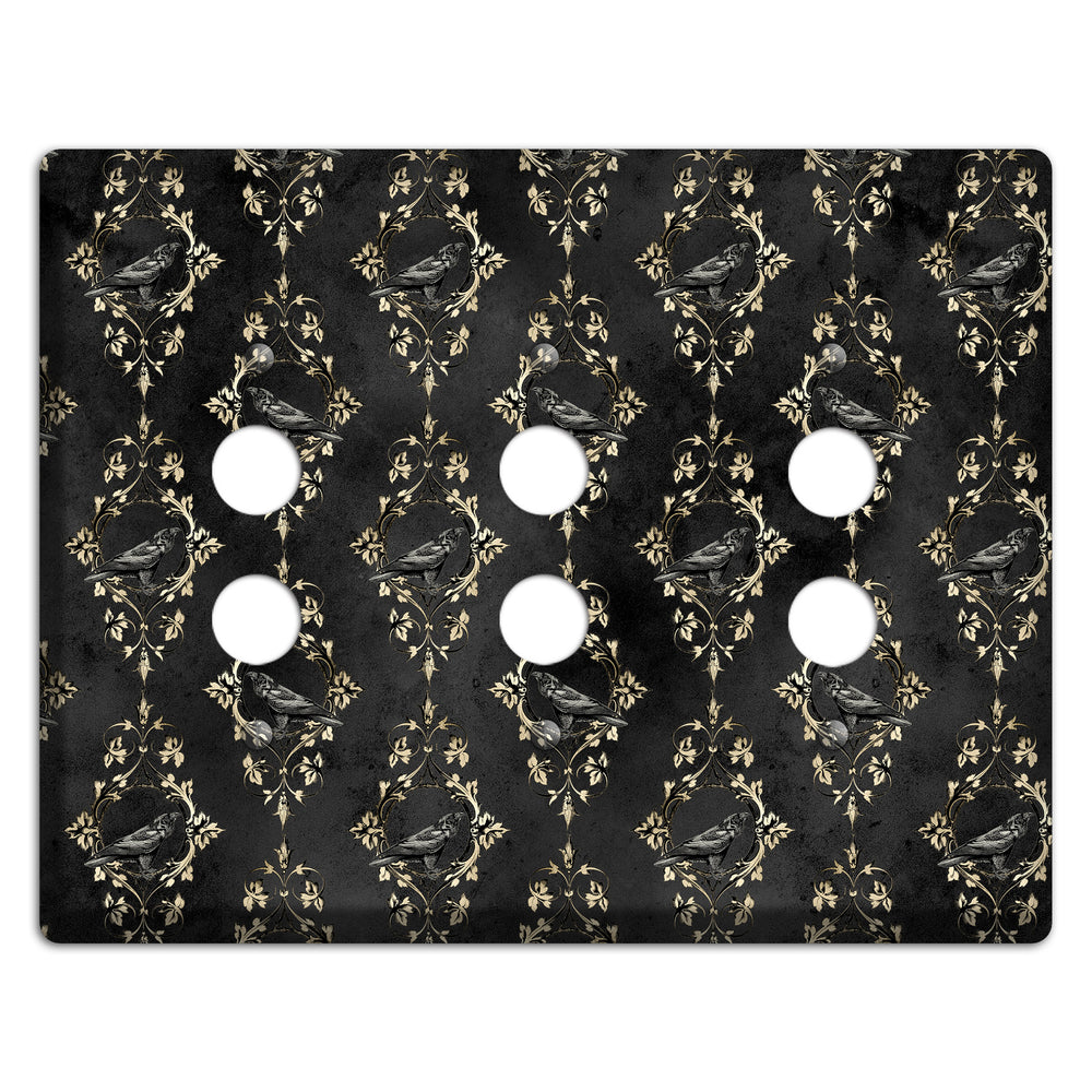 Edgar Allen Poe Raven 3 Pushbutton Wallplate
