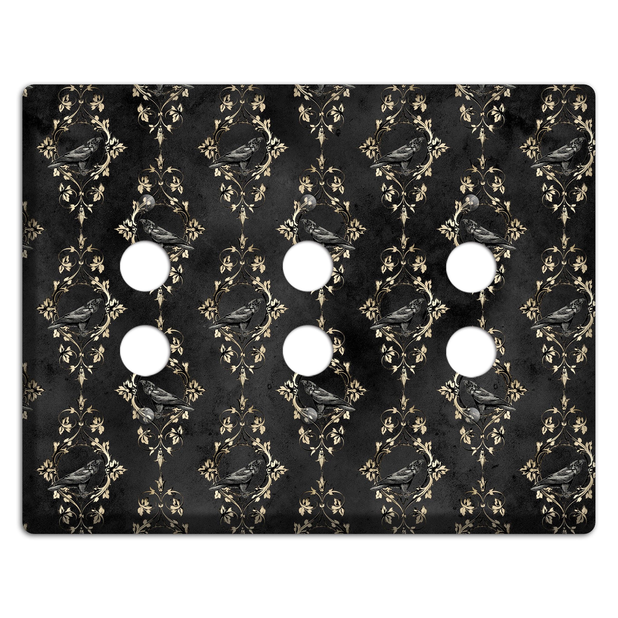 Edgar Allen Poe Raven 3 Pushbutton Wallplate