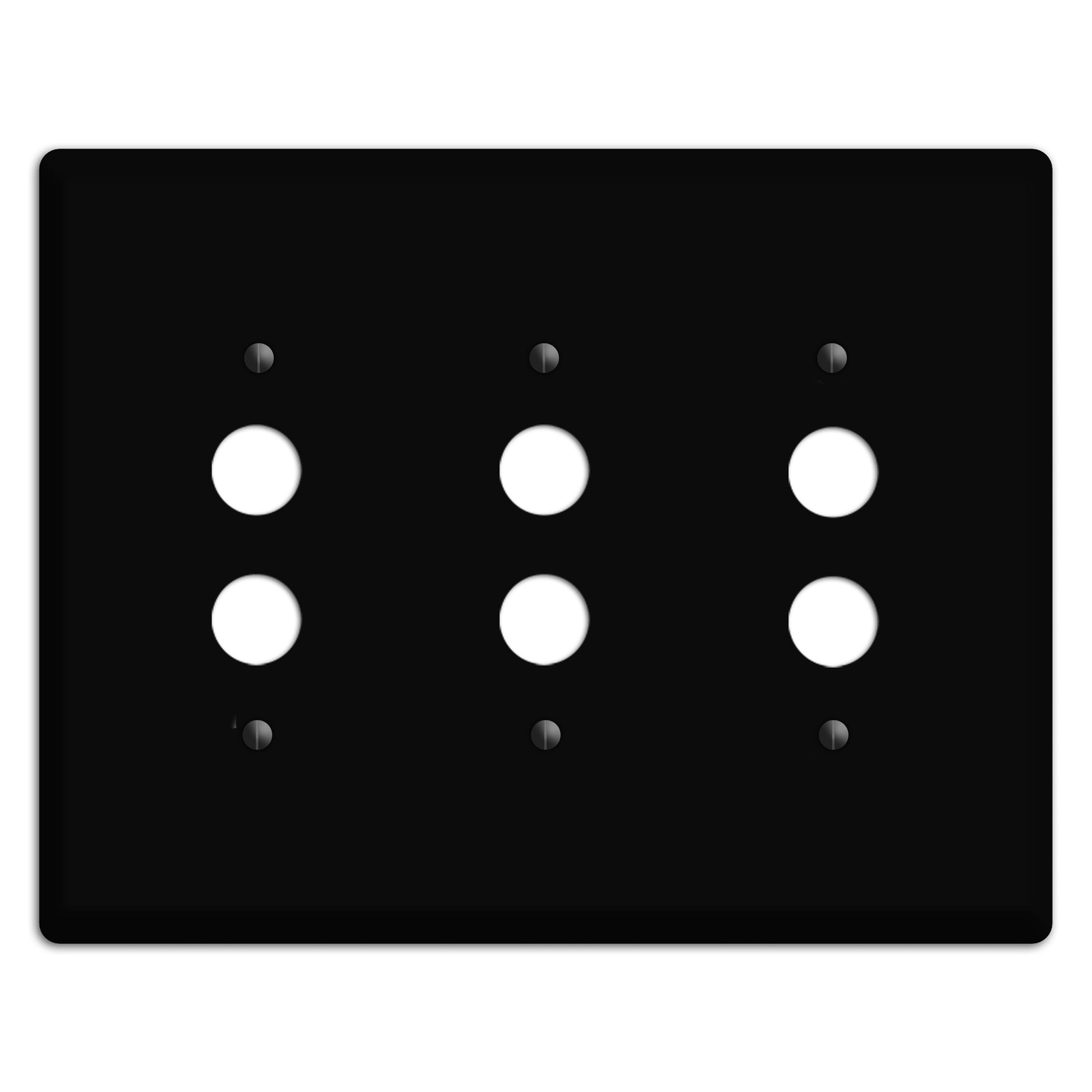 Satin Black Metal 3 Pushbutton Wallplate