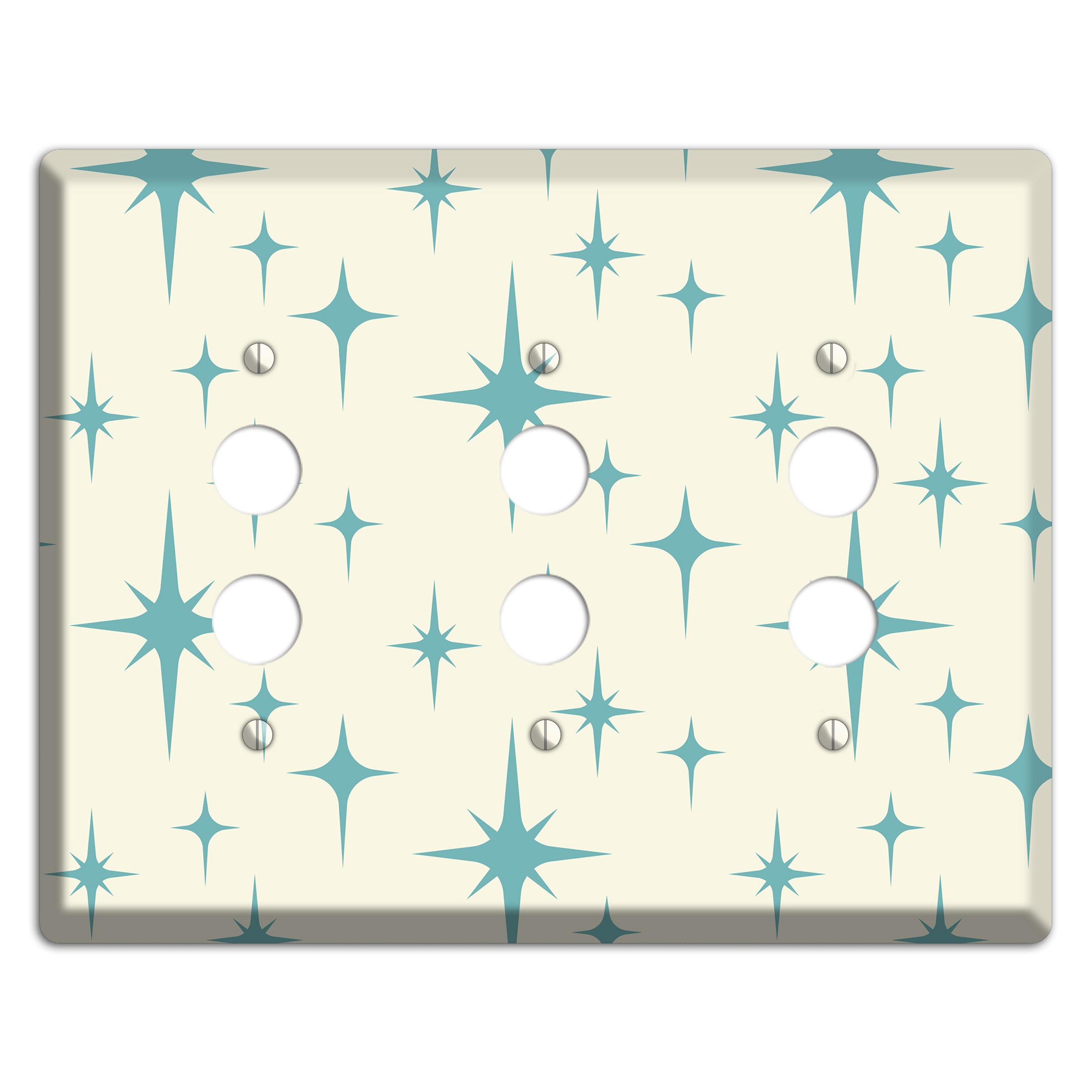 Yellow Atomic Star 3 Pushbutton Wallplate