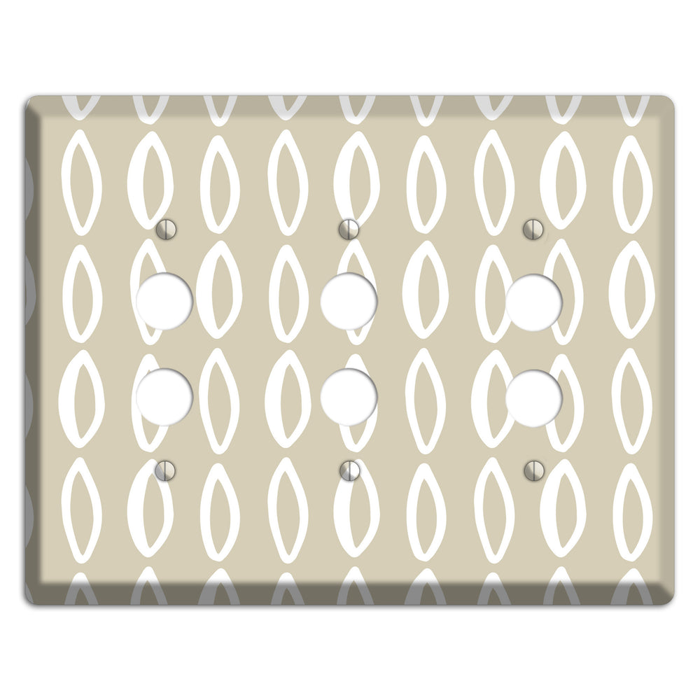 Simple Scandanavian Style Z 3 Pushbutton Wallplate