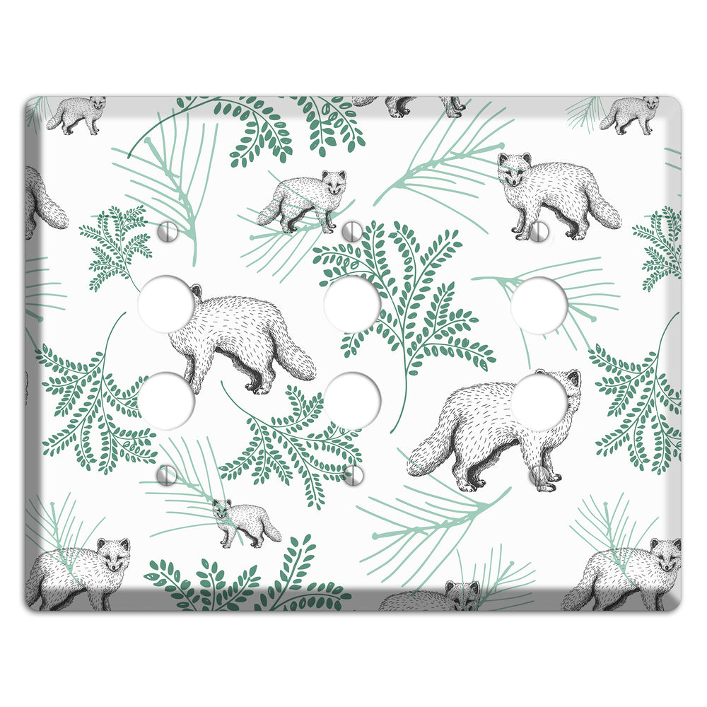 Wildlife Arctic Fox 3 Pushbutton Wallplate