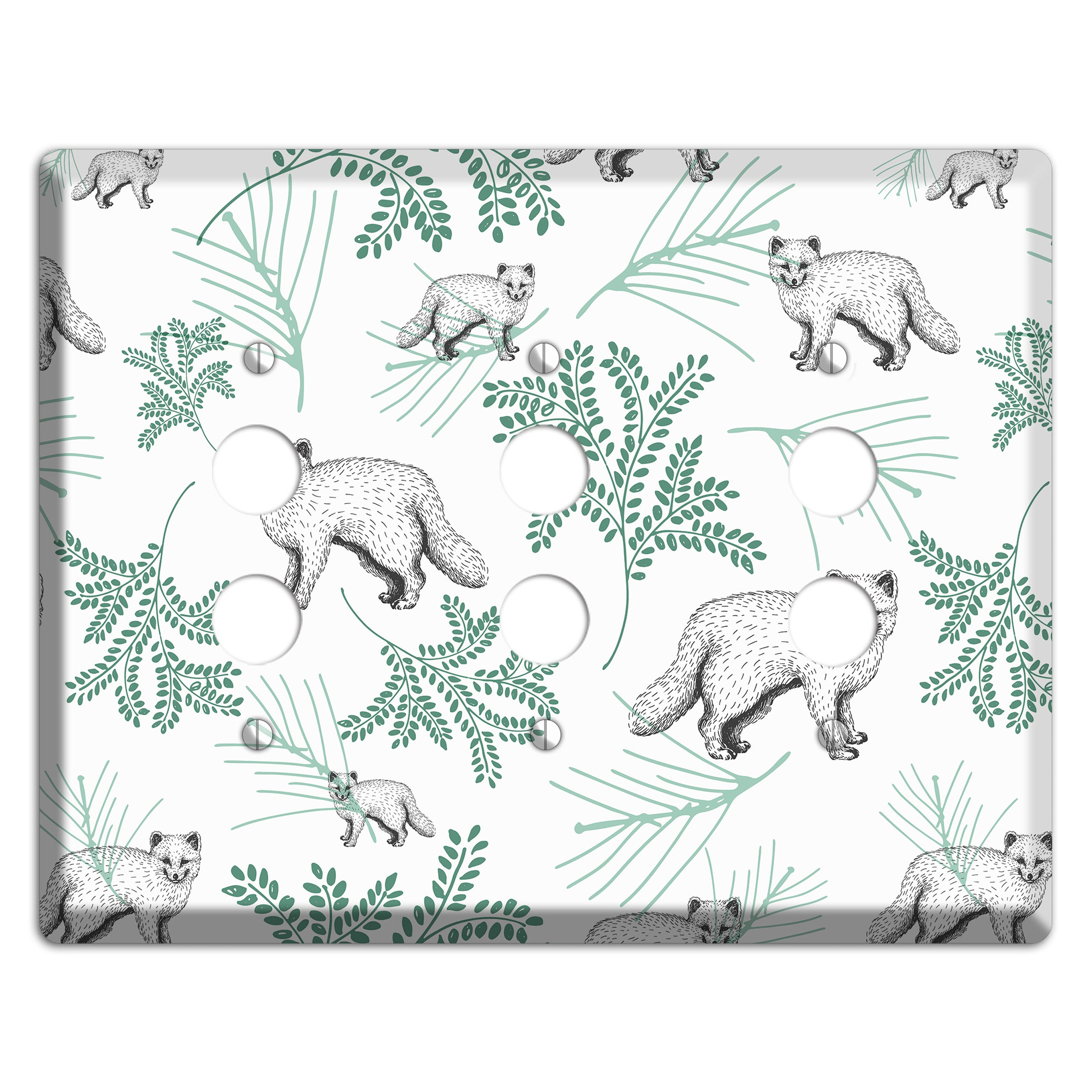 Wildlife Arctic Fox 3 Pushbutton Wallplate