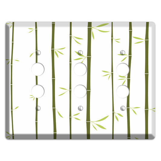 Green Bamboo 3 Pushbutton Wallplate