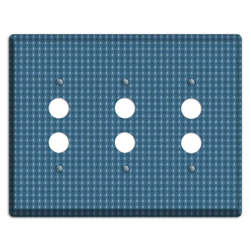 Blue Drops 3 Pushbutton Wallplate