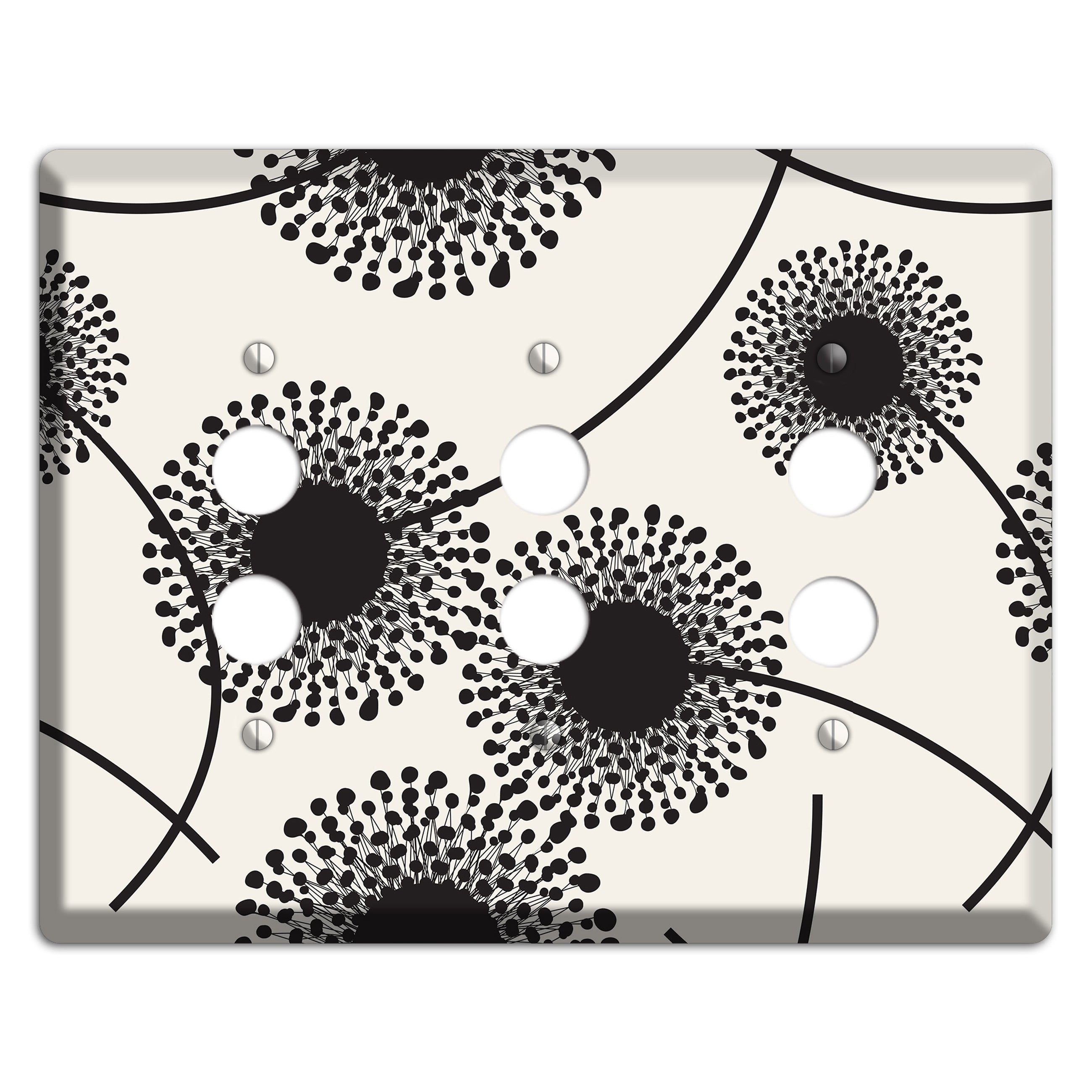 Simple Dandelion 3 Pushbutton Wallplate