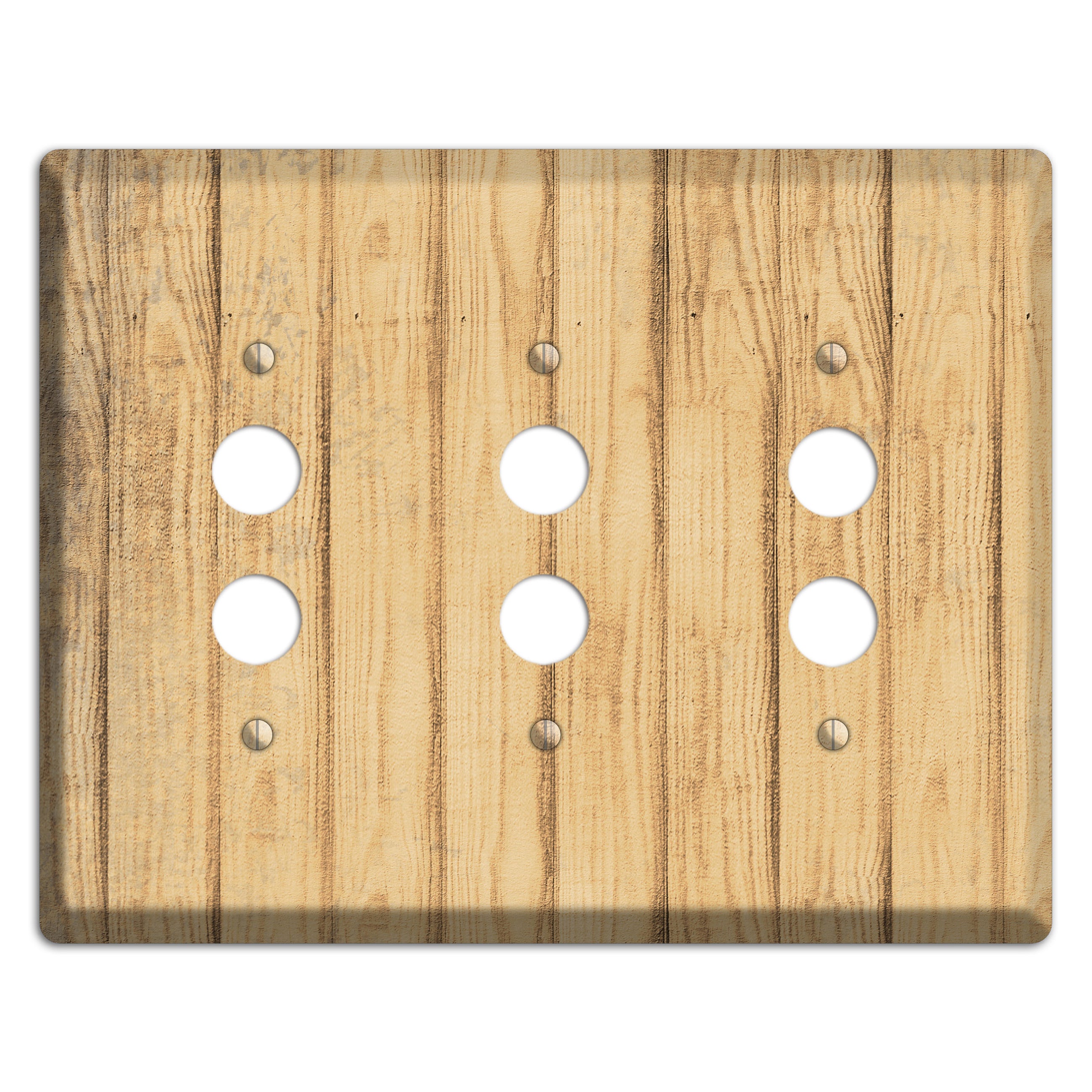 Twine Weathered Wood 3 Pushbutton Wallplate