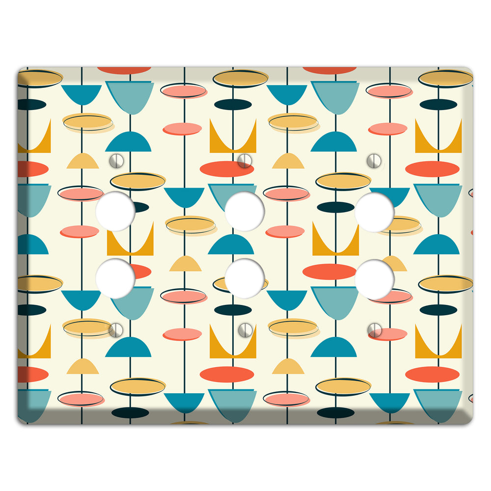 Retro Shapes 3 Pushbutton Wallplate