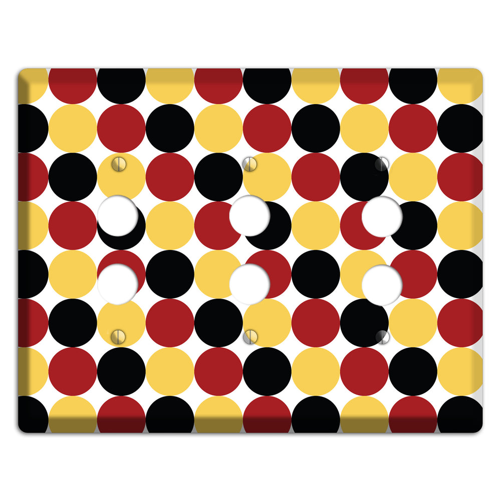 Burgundy Multi Angled Stripes 2 3 Pushbutton Wallplate