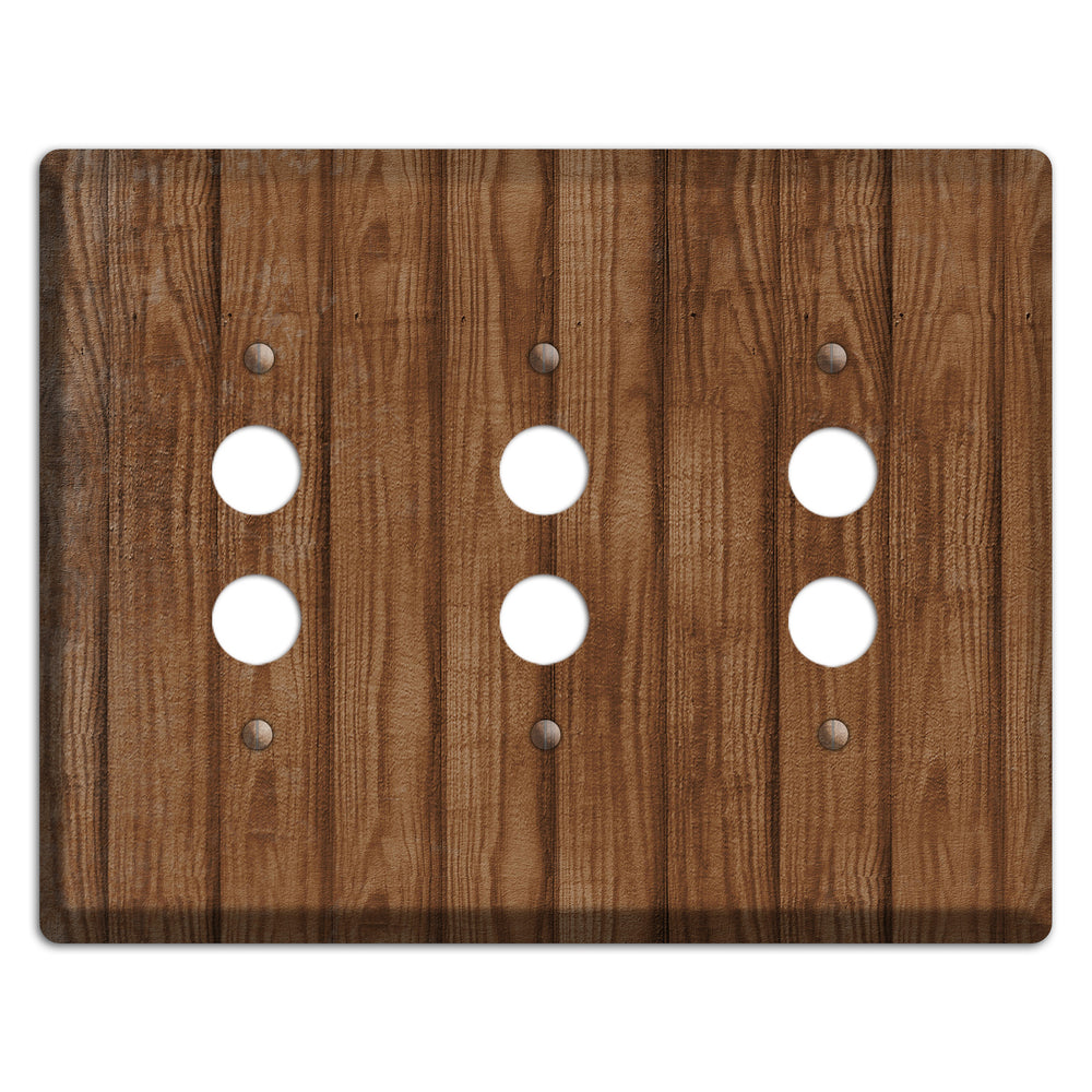 Old Copper Weathered Wood 3 Pushbutton Wallplate