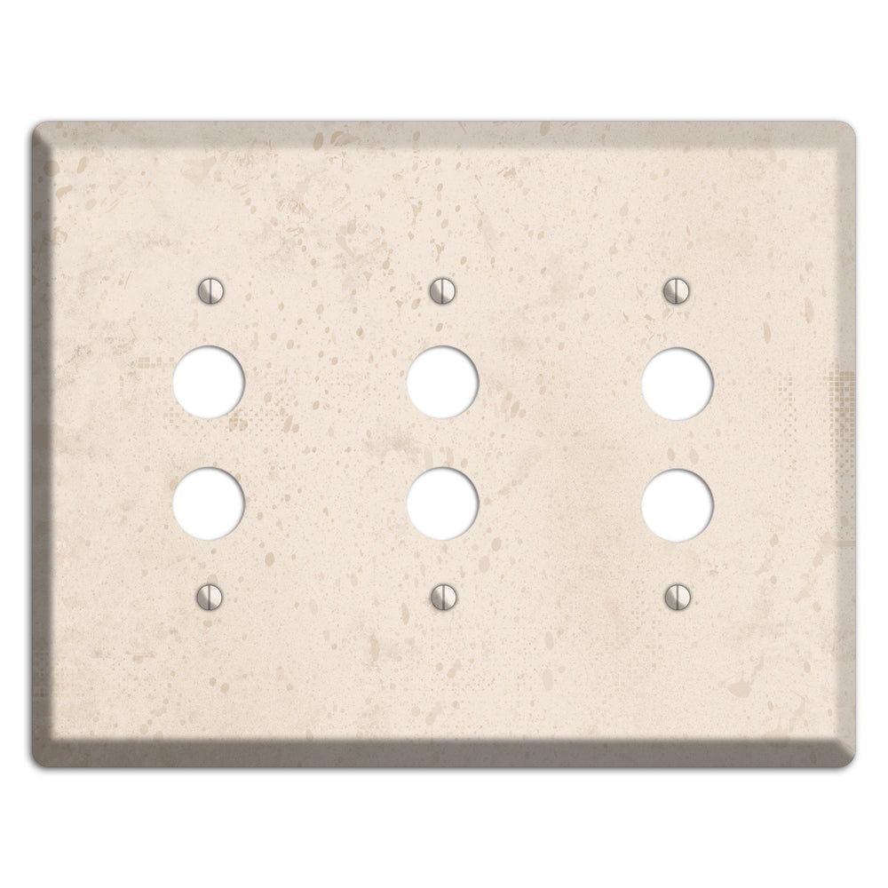 Bone Neutral Texture 3 Pushbutton Wallplate