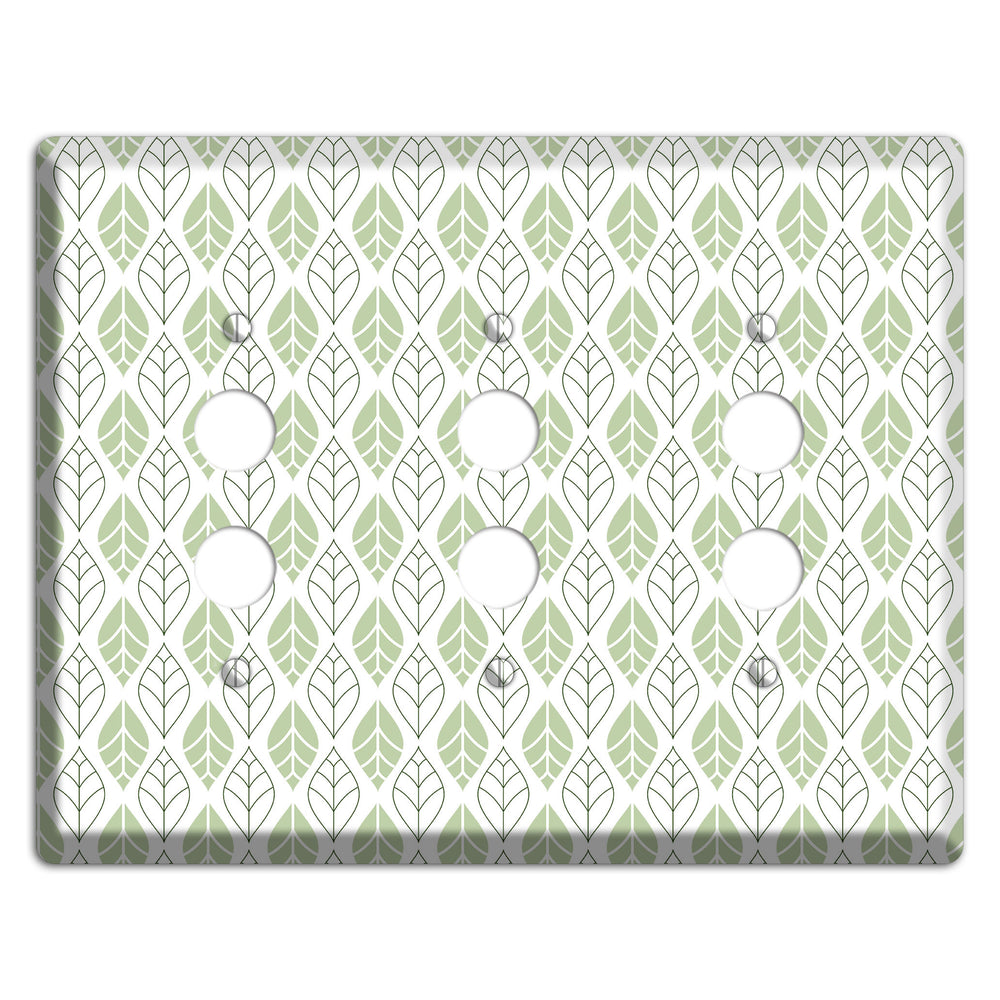 Leaves Style W 3 Pushbutton Wallplate