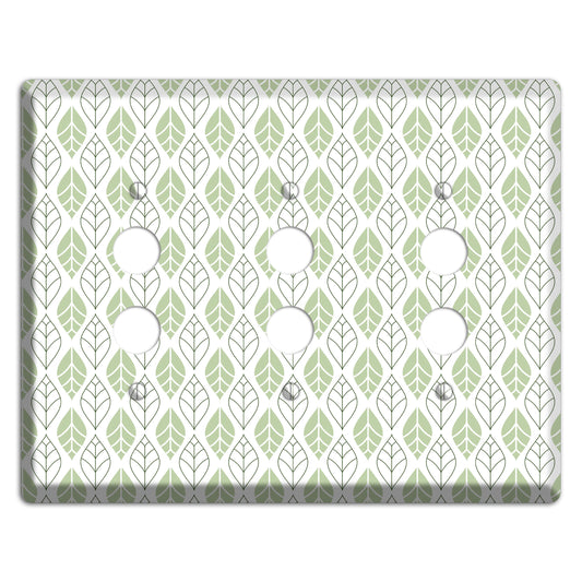 Leaves Style W 3 Pushbutton Wallplate