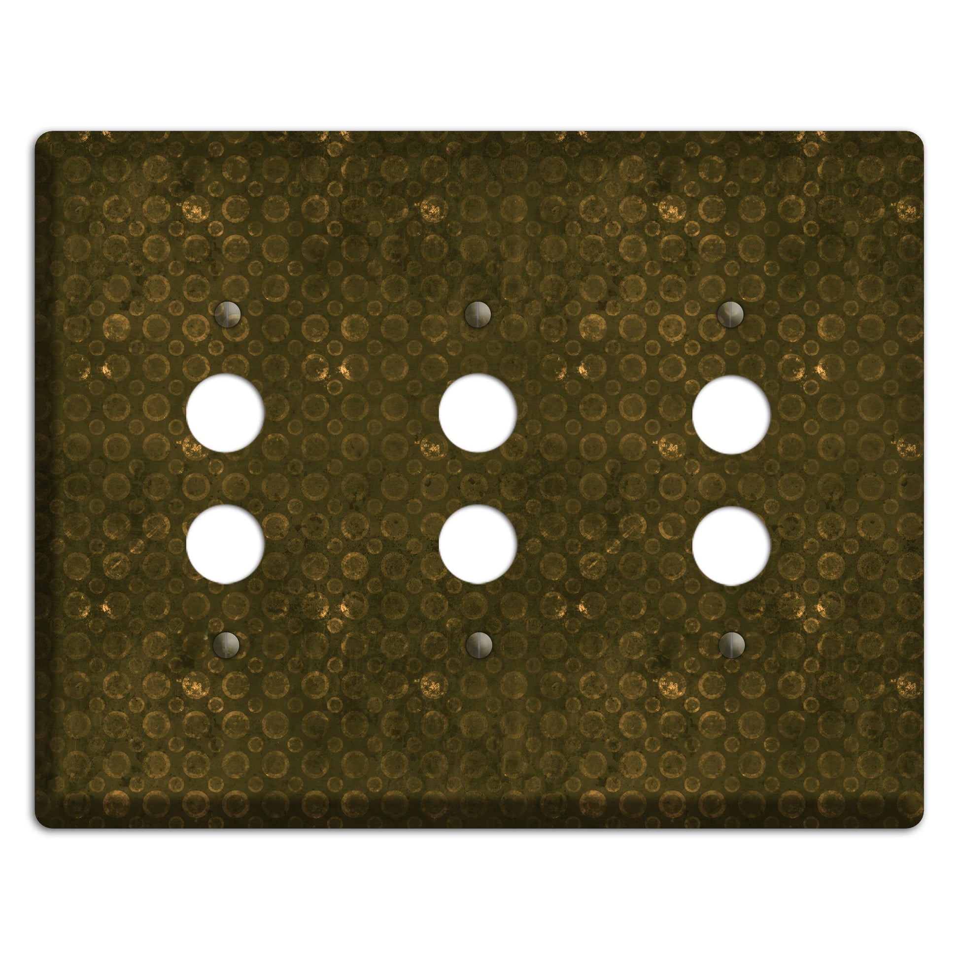 Olive Circles 3 Pushbutton Wallplate