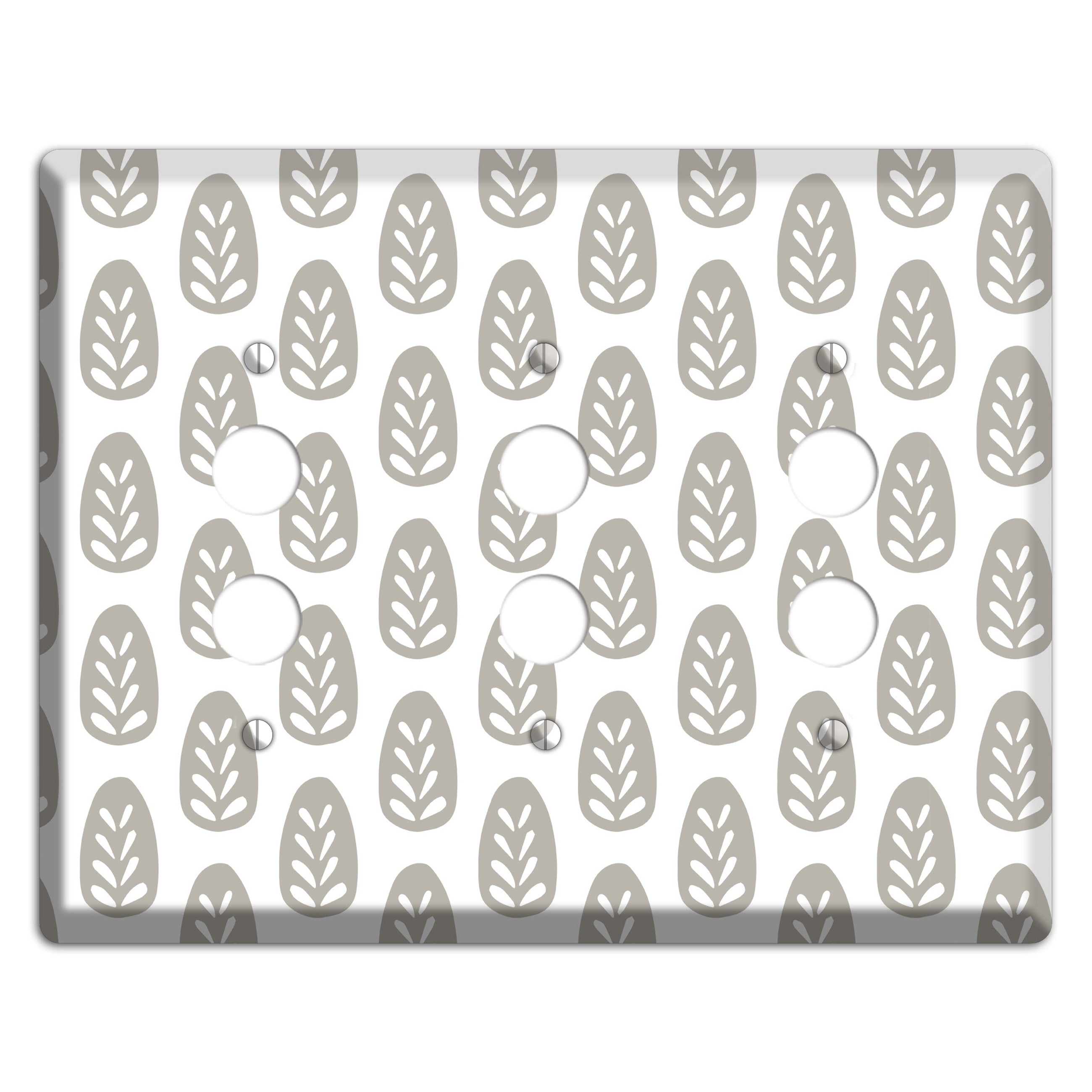 Simple Scandanavian Style U 3 Pushbutton Wallplate