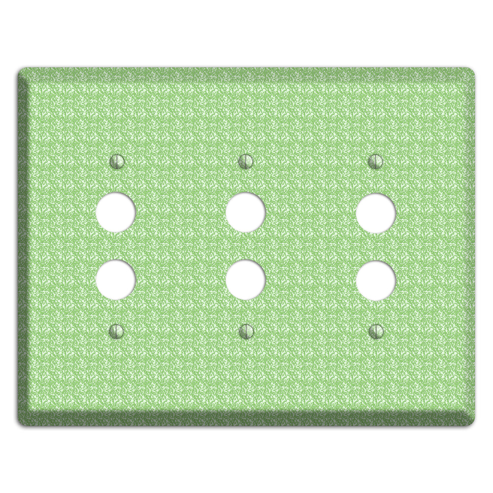 Green Pattern 3 Pushbutton Wallplate