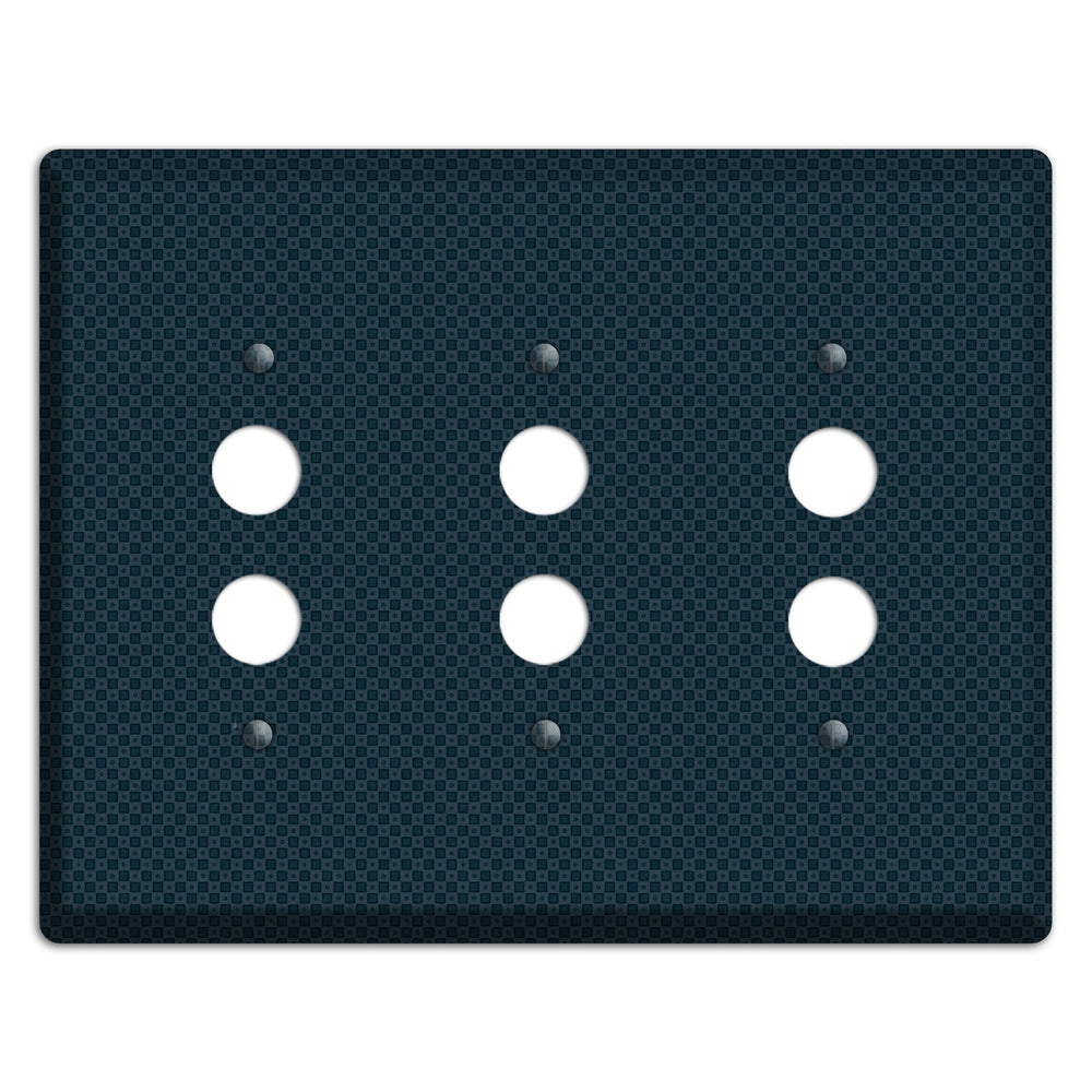 Navy Dots and Check 3 Pushbutton Wallplate
