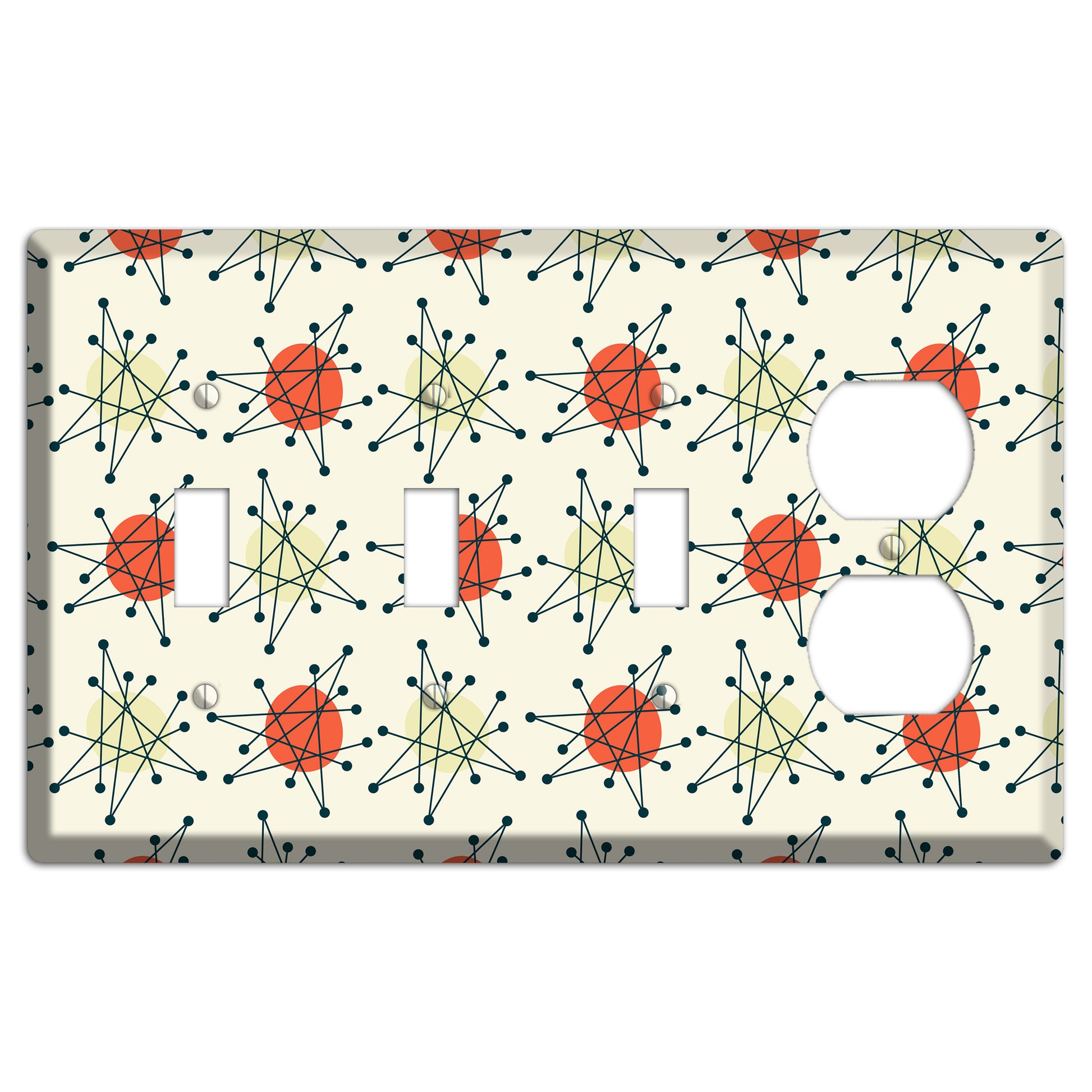 Atomic Star Burst 3 Toggle / Duplex Wallplate