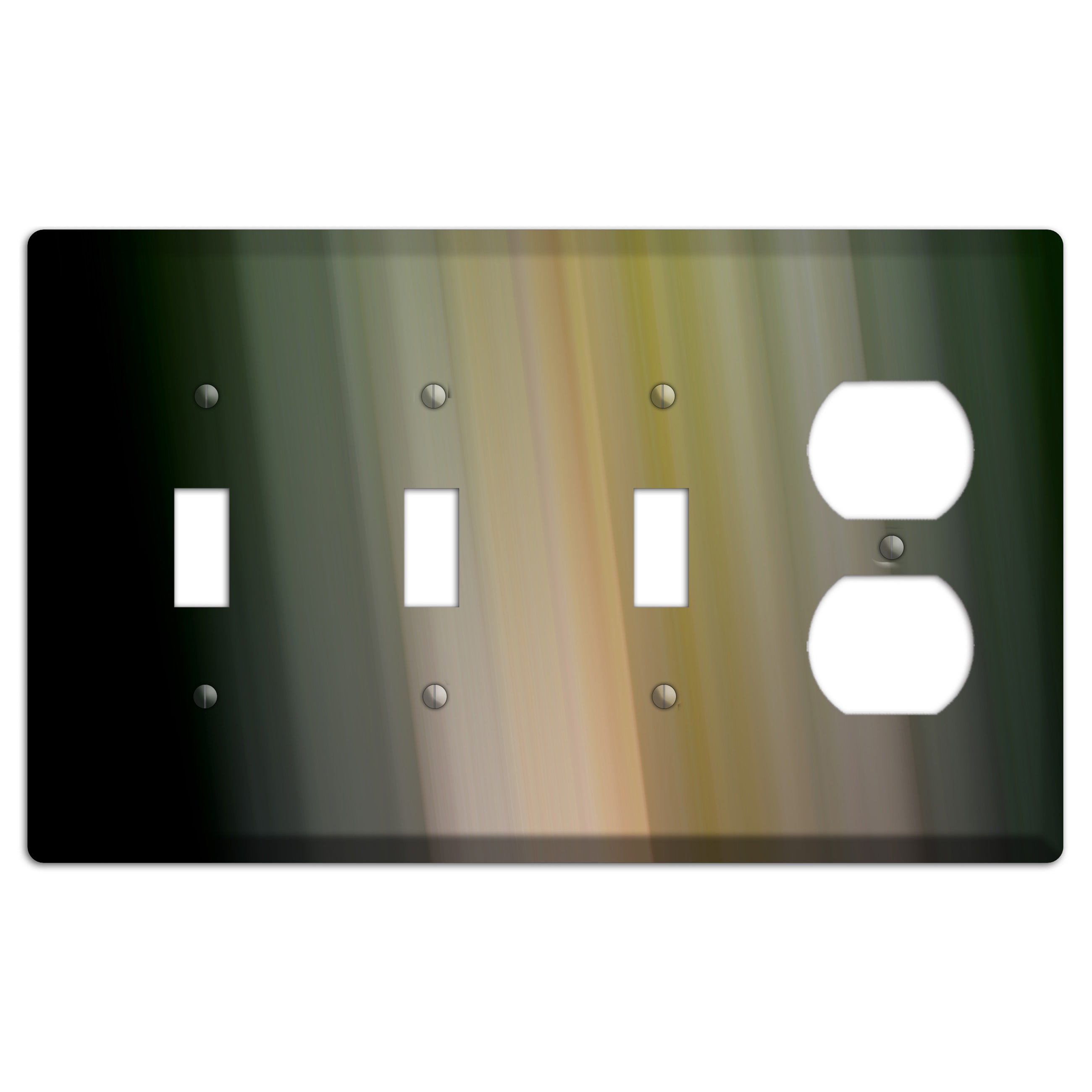 Black and Olive Ray of Light 3 Toggle / Duplex Wallplate