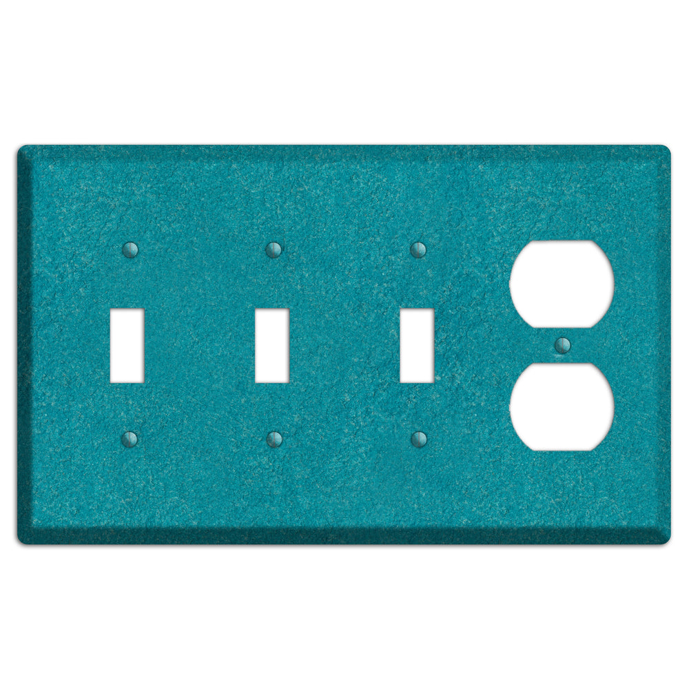Stucco Teal 3 Toggle / Duplex Wallplate
