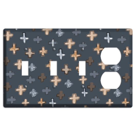 Navy Plus Signs 3 Toggle / Duplex Wallplate