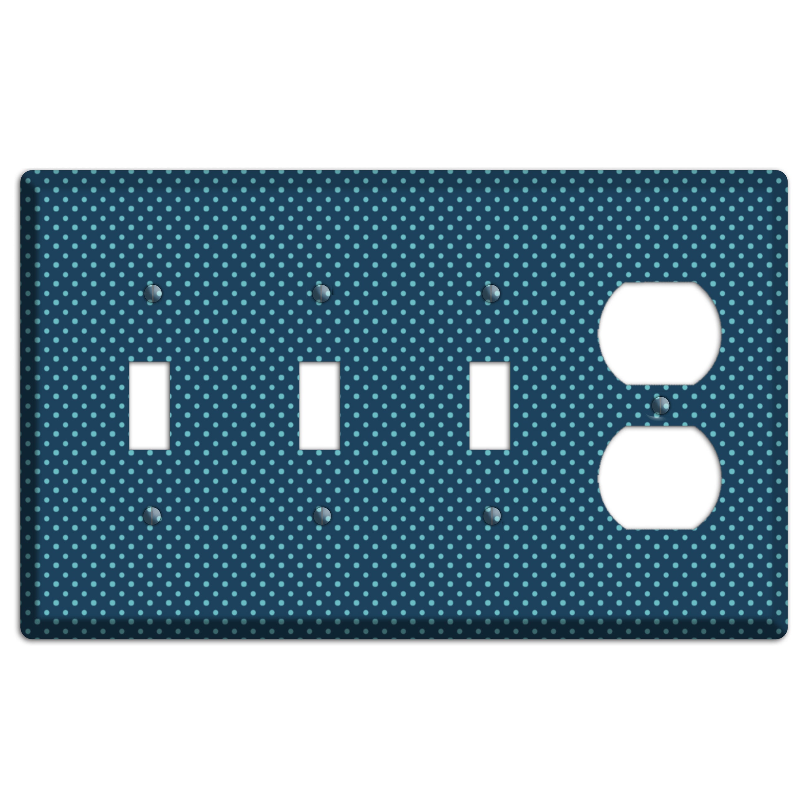 Multi Blue Tiny Polka Dots 3 Toggle / Duplex Wallplate