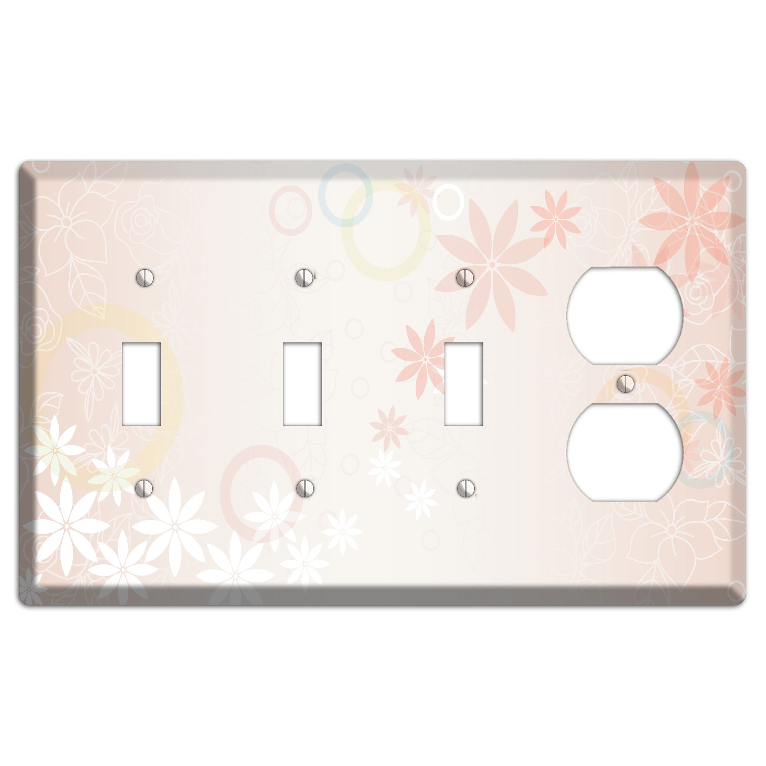 Mauve Floral 3 Toggle / Duplex Wallplate