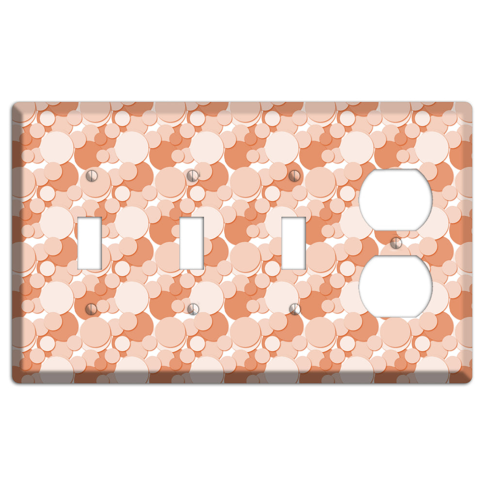 Multi Coral Bubble Dots 3 Toggle / Duplex Wallplate