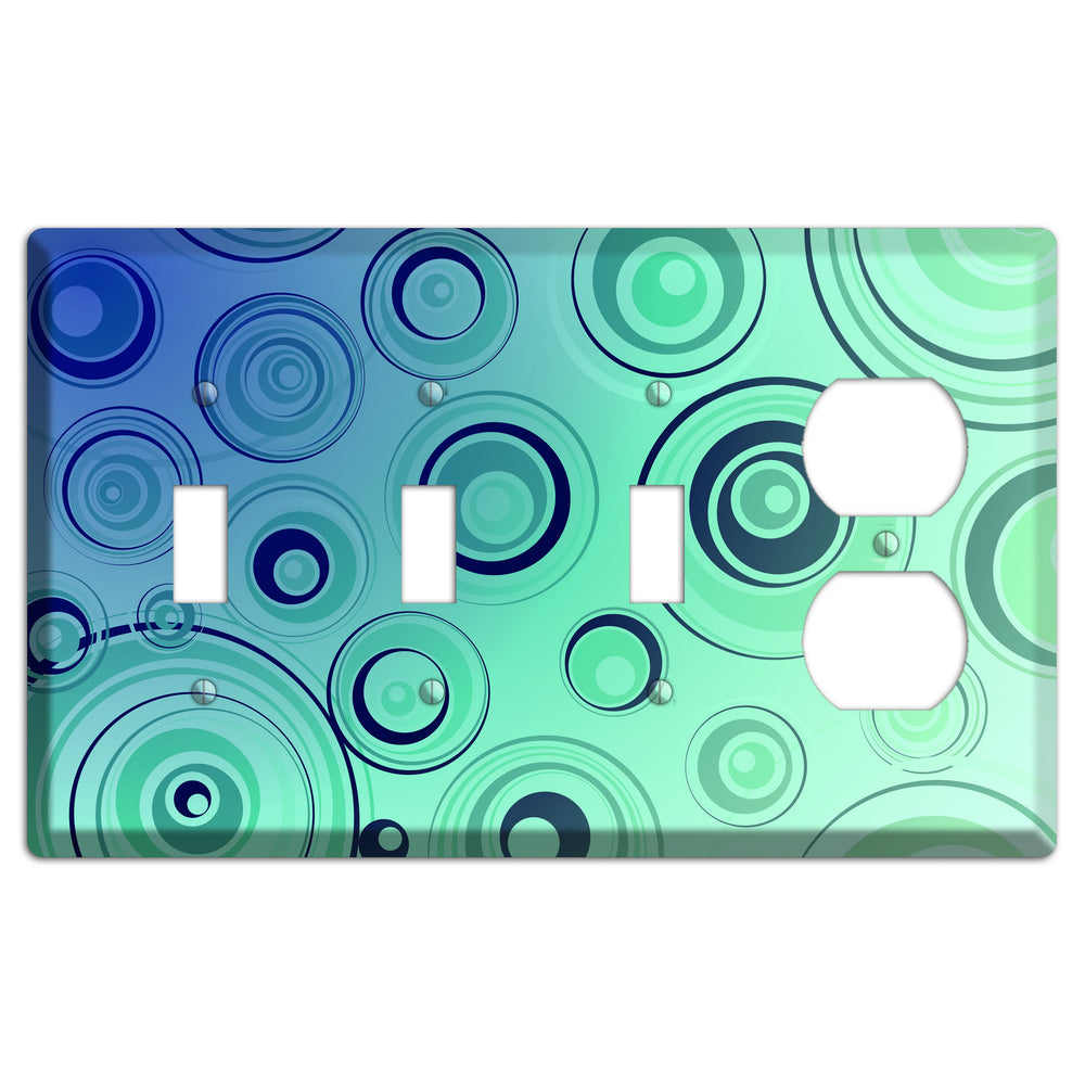 Blue and Green Circles 3 Toggle / Duplex Wallplate