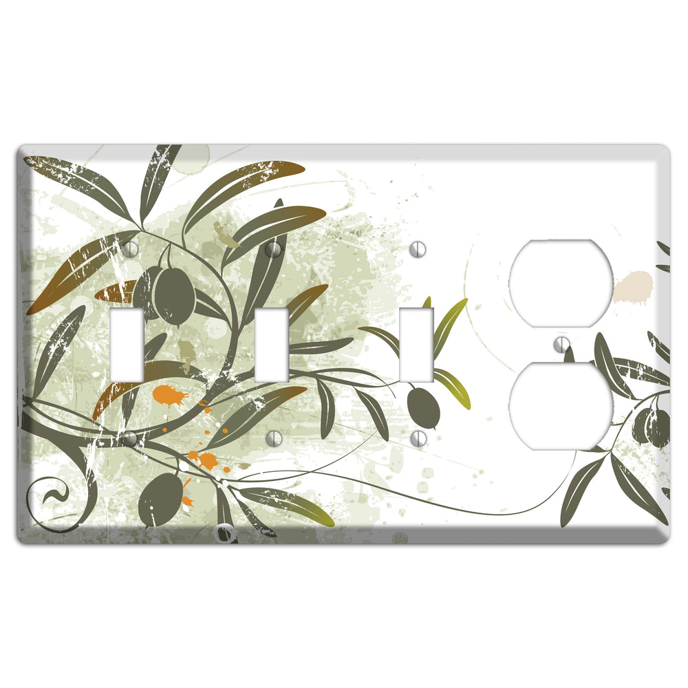 Green Olive Foliage 3 Toggle / Duplex Wallplate