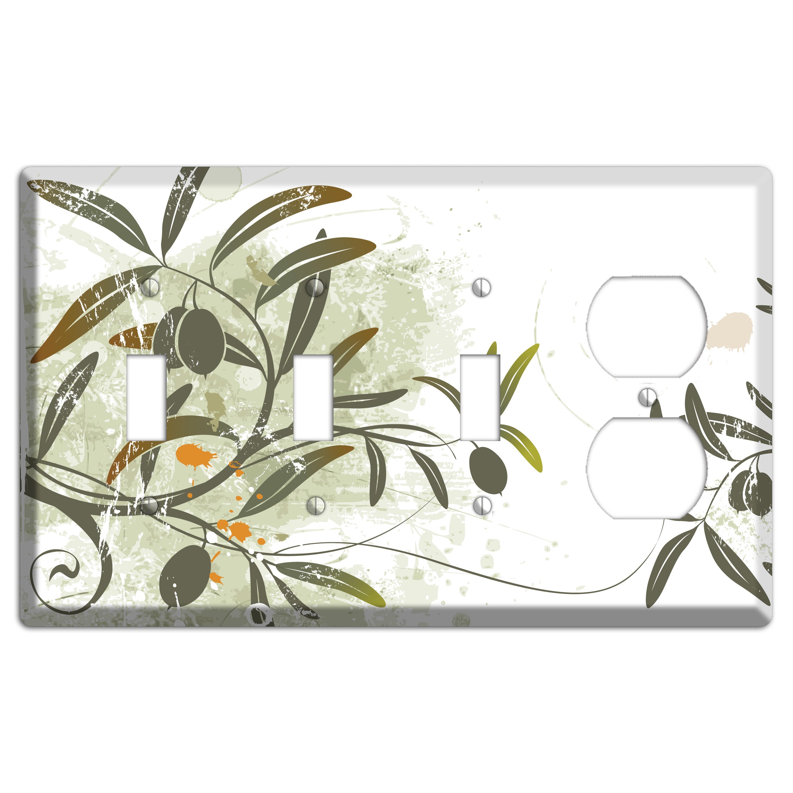 Green Olive Foliage 3 Toggle / Duplex Wallplate