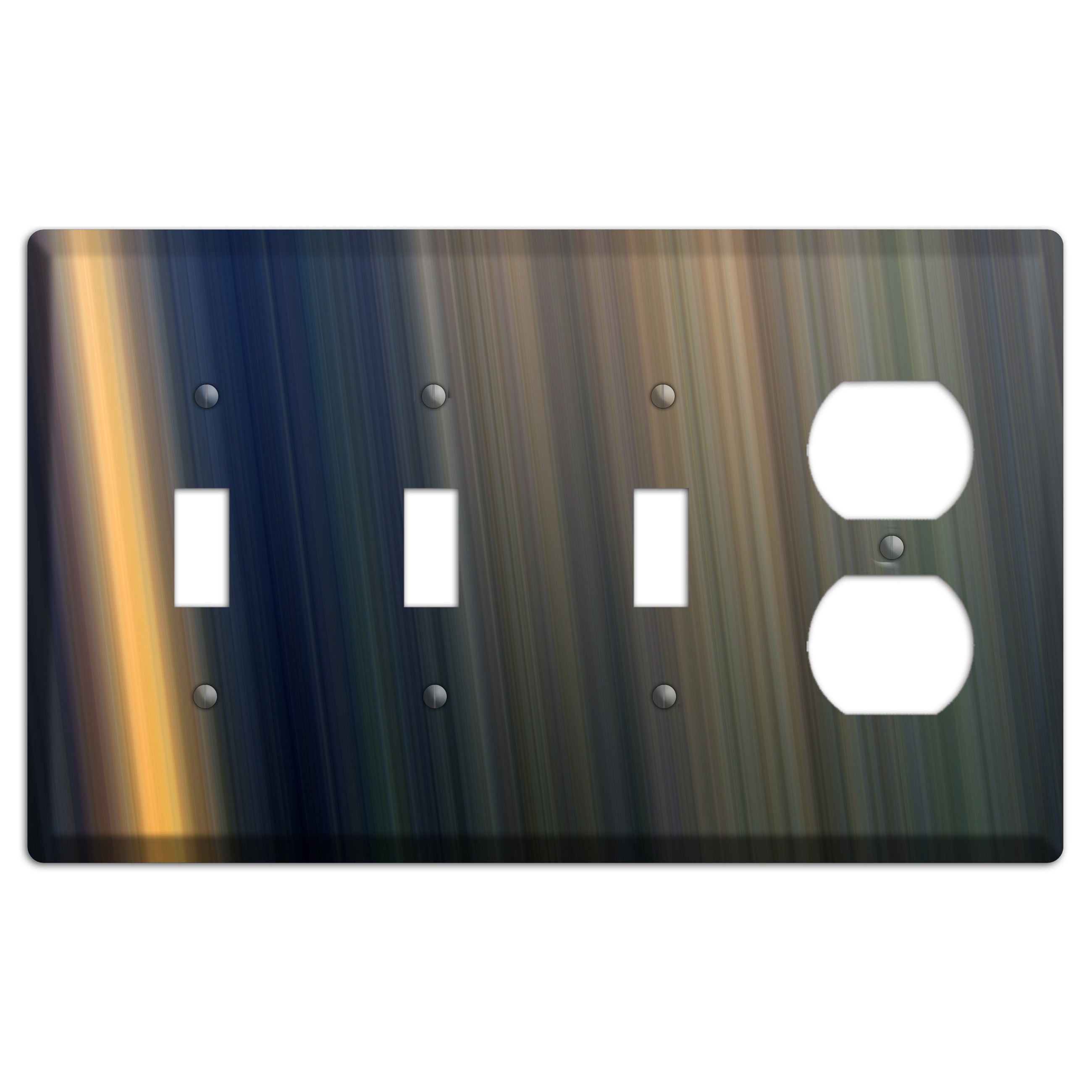 Black with Orange Ray of Light 3 Toggle / Duplex Wallplate