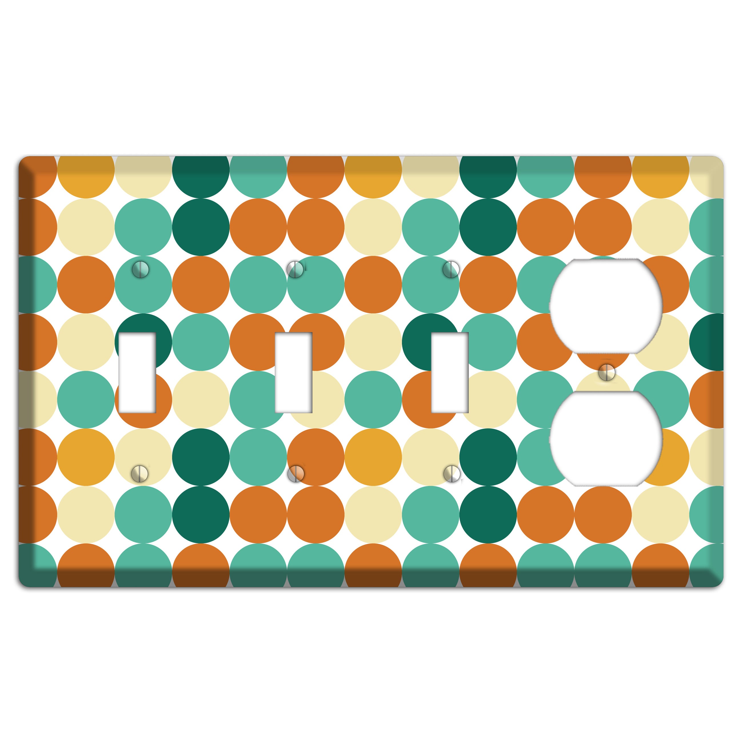 Multi Umber Jade Tiled Dots 3 Toggle / Duplex Wallplate