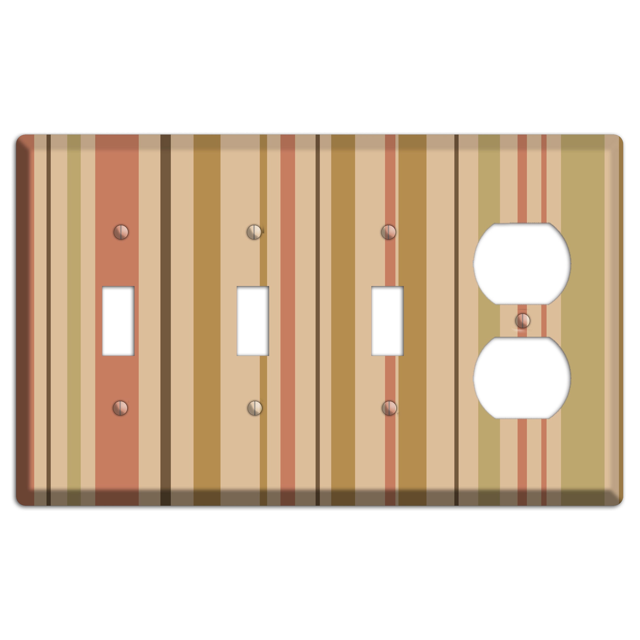 Multi Dusty Pink Vertical Stripes 3 Toggle / Duplex Wallplate