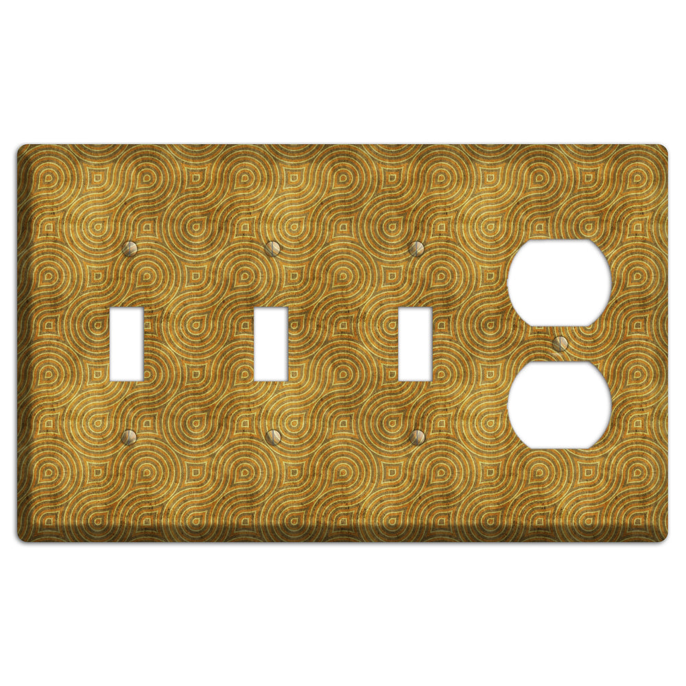 Mustard Swirl 3 Toggle / Duplex Wallplate
