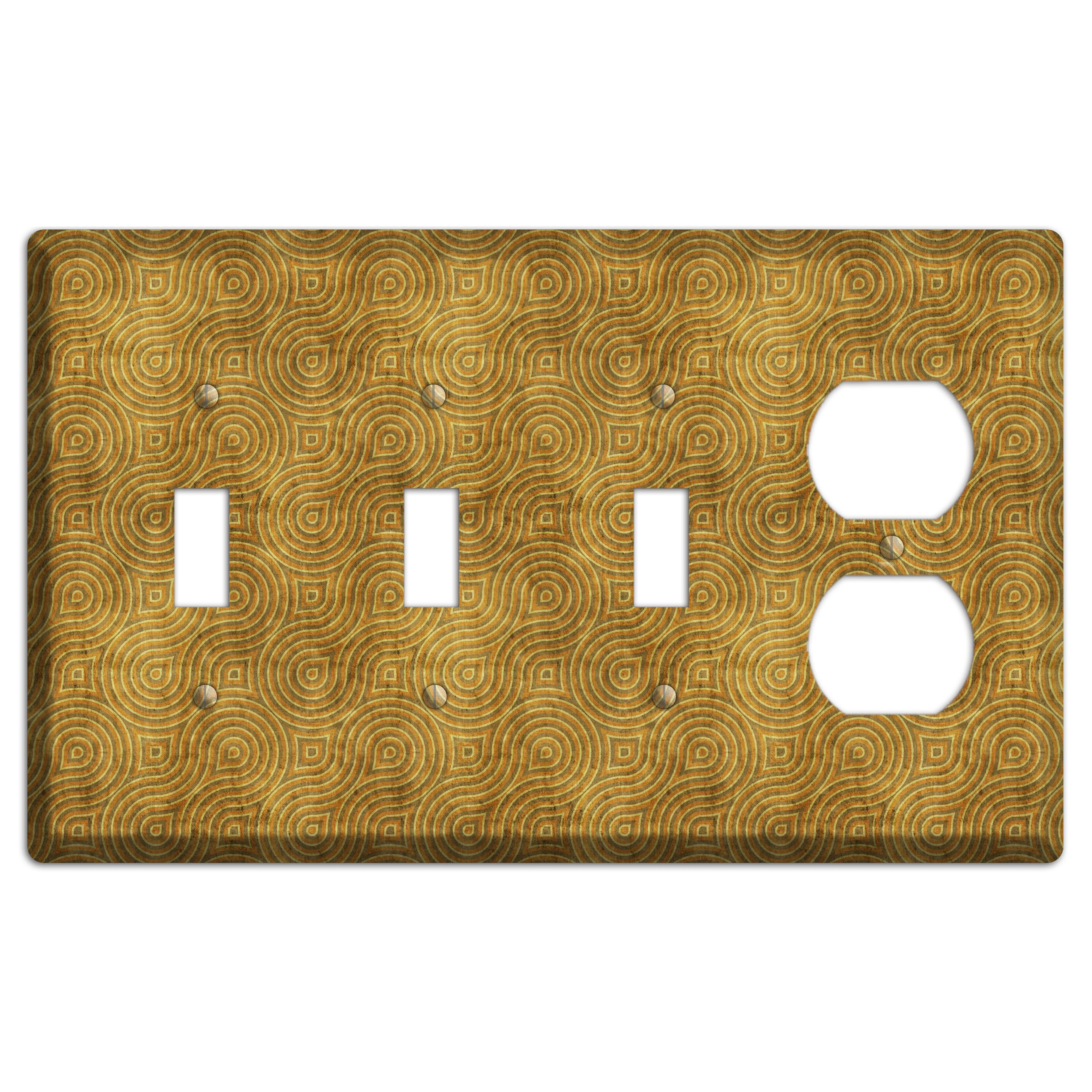 Mustard Swirl 3 Toggle / Duplex Wallplate